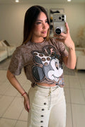 Funny Brown Washed Tshirt