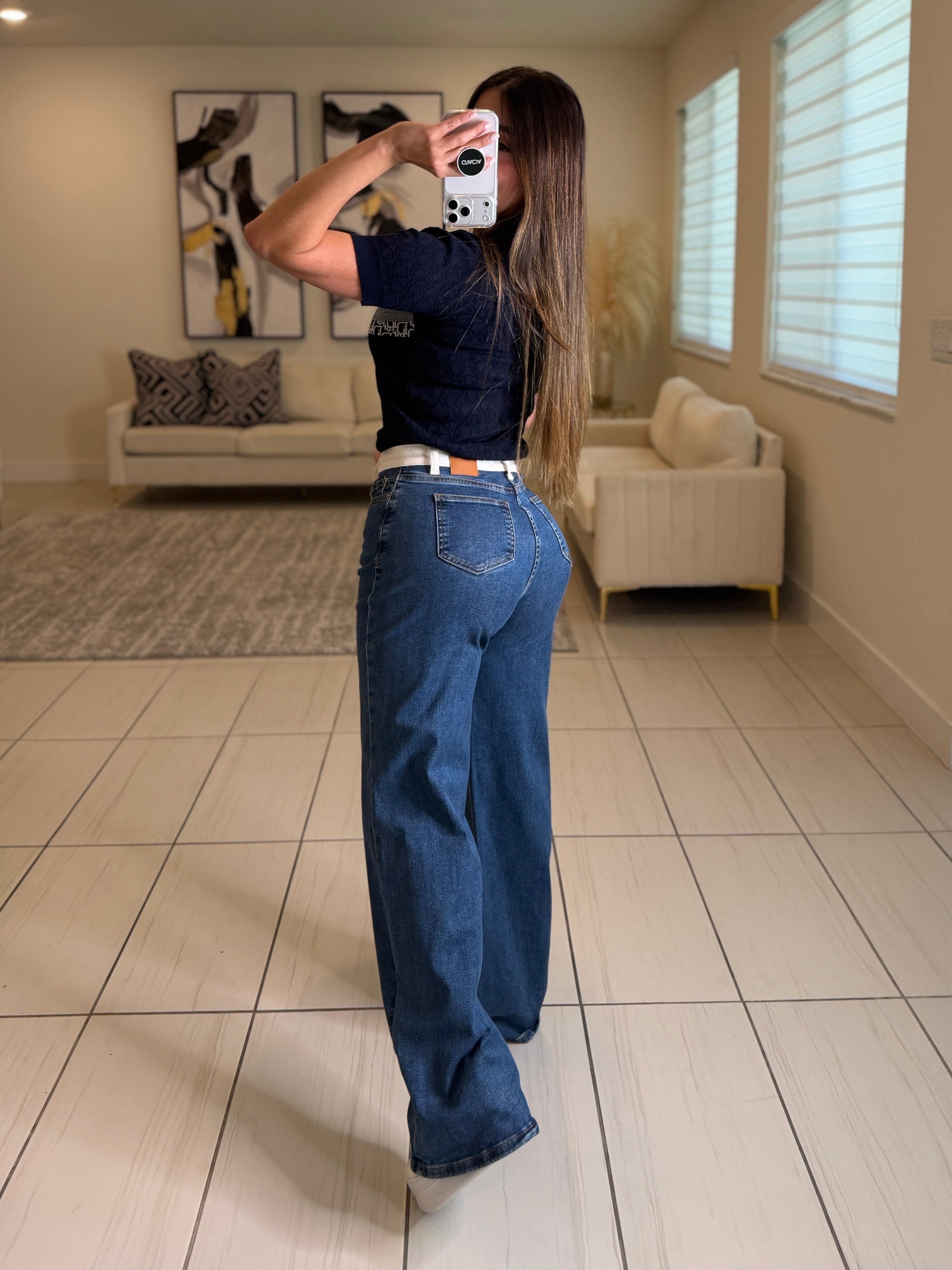 Iconic Maximalist Knit Navy Blue Top