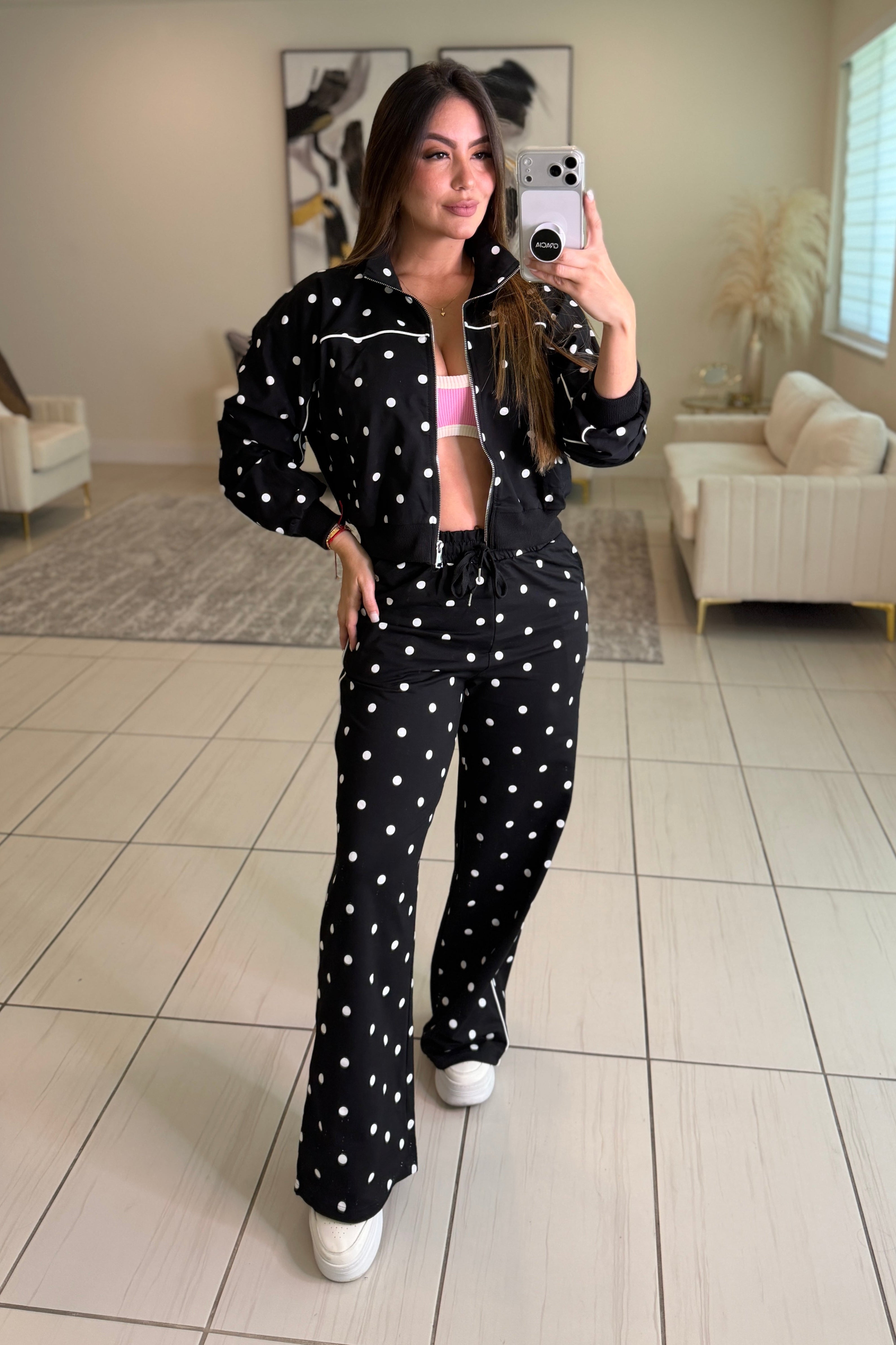 Divine Polka Dots Black Pant Set