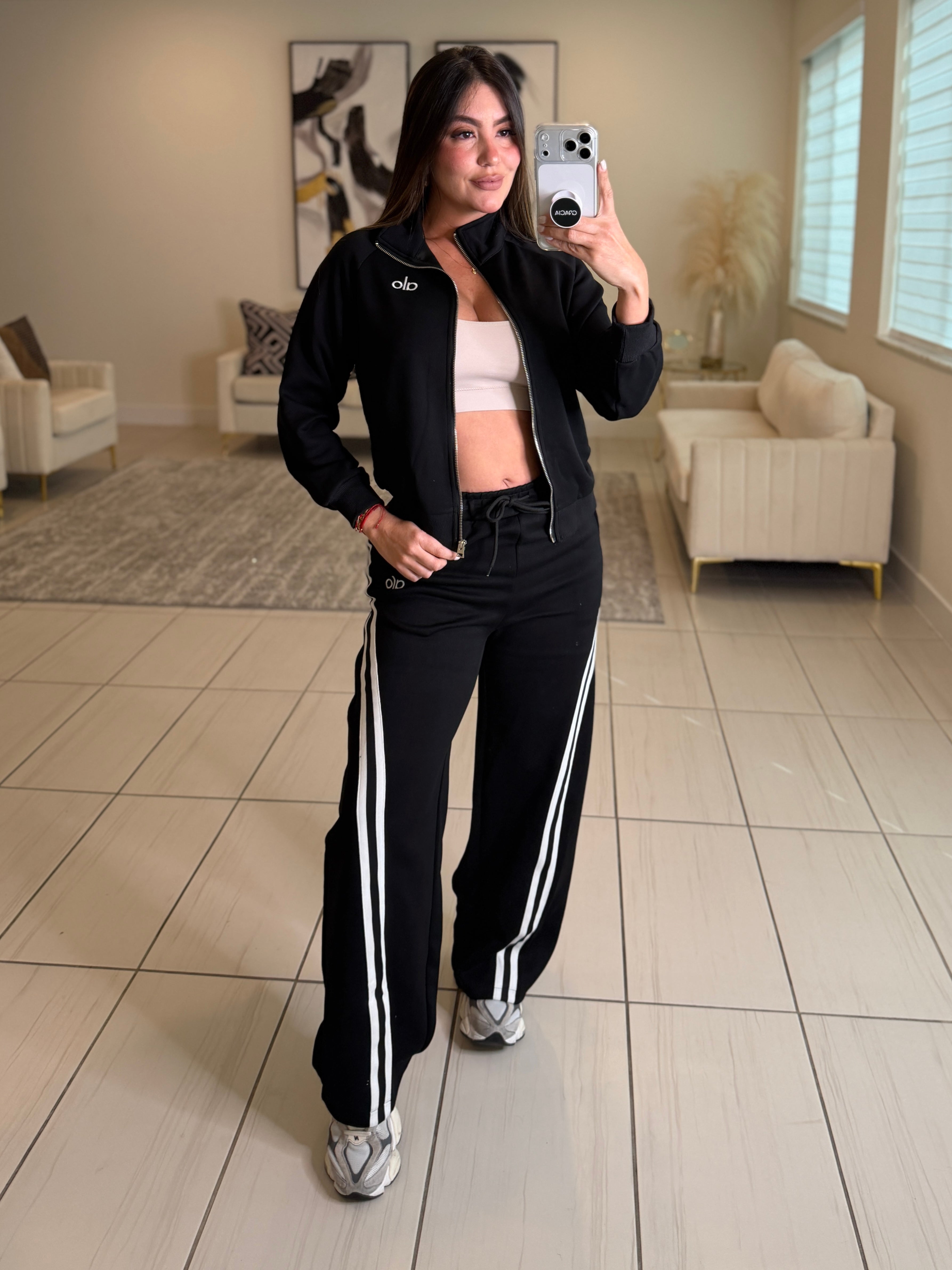 Stripes Halo Black Pant Set