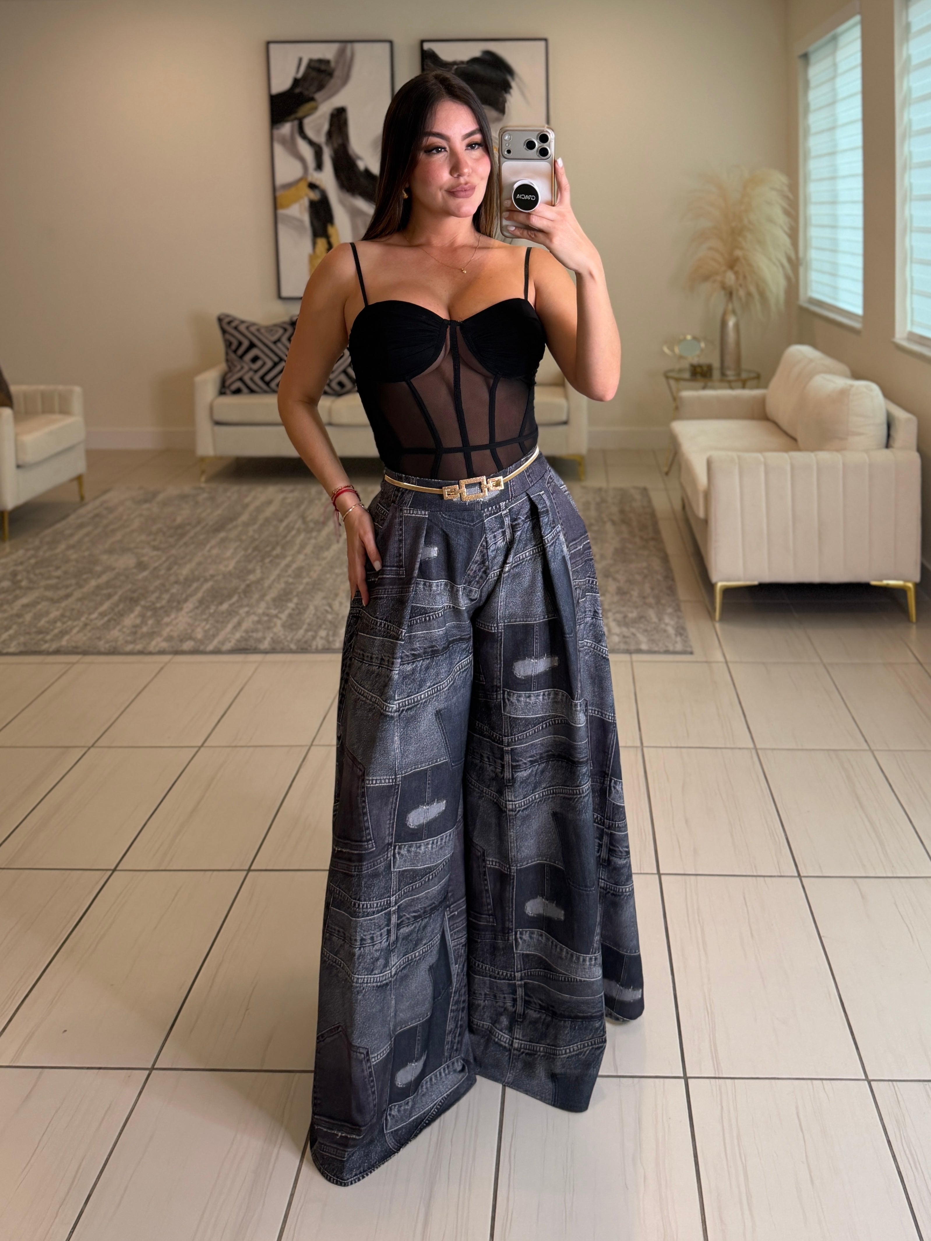Signature Elegance Black Palazzo Pants