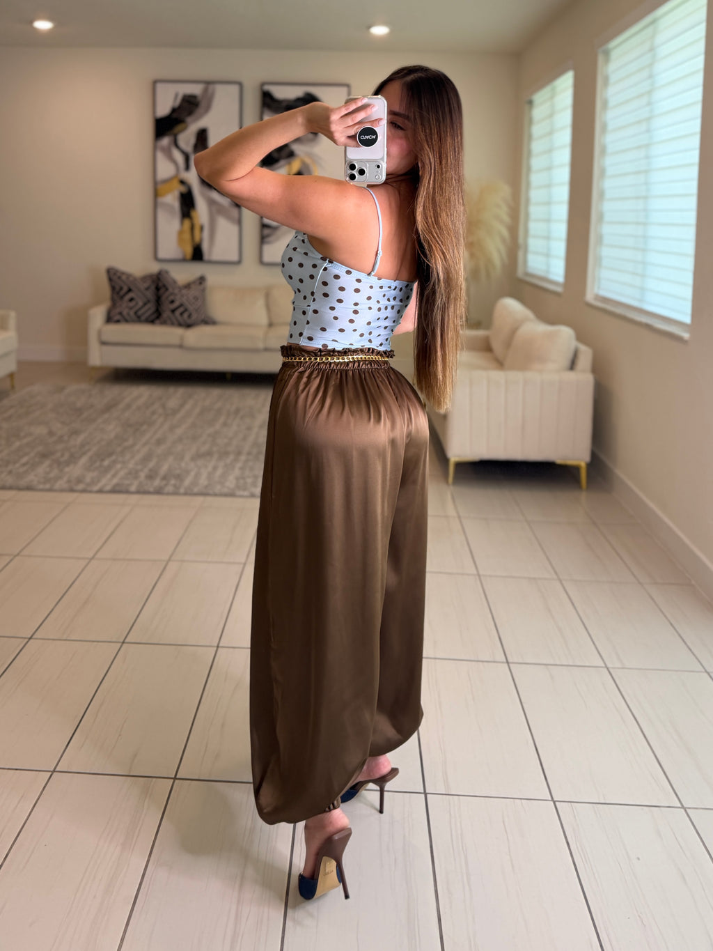 Blush Dots Blue Top