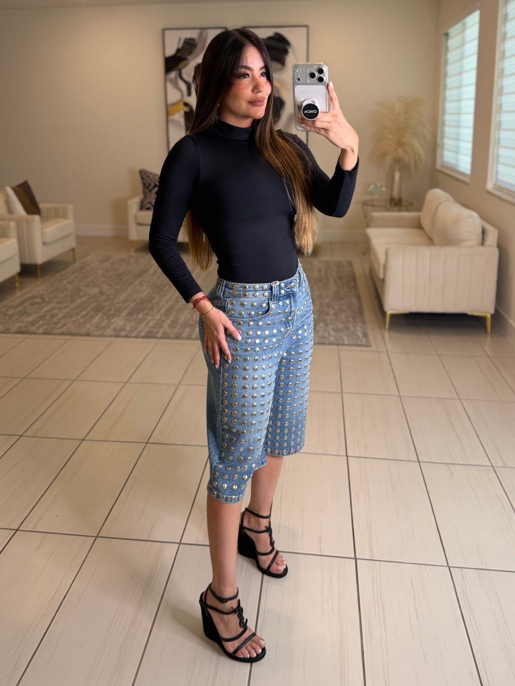 Iconic High Neck Black Basic Top