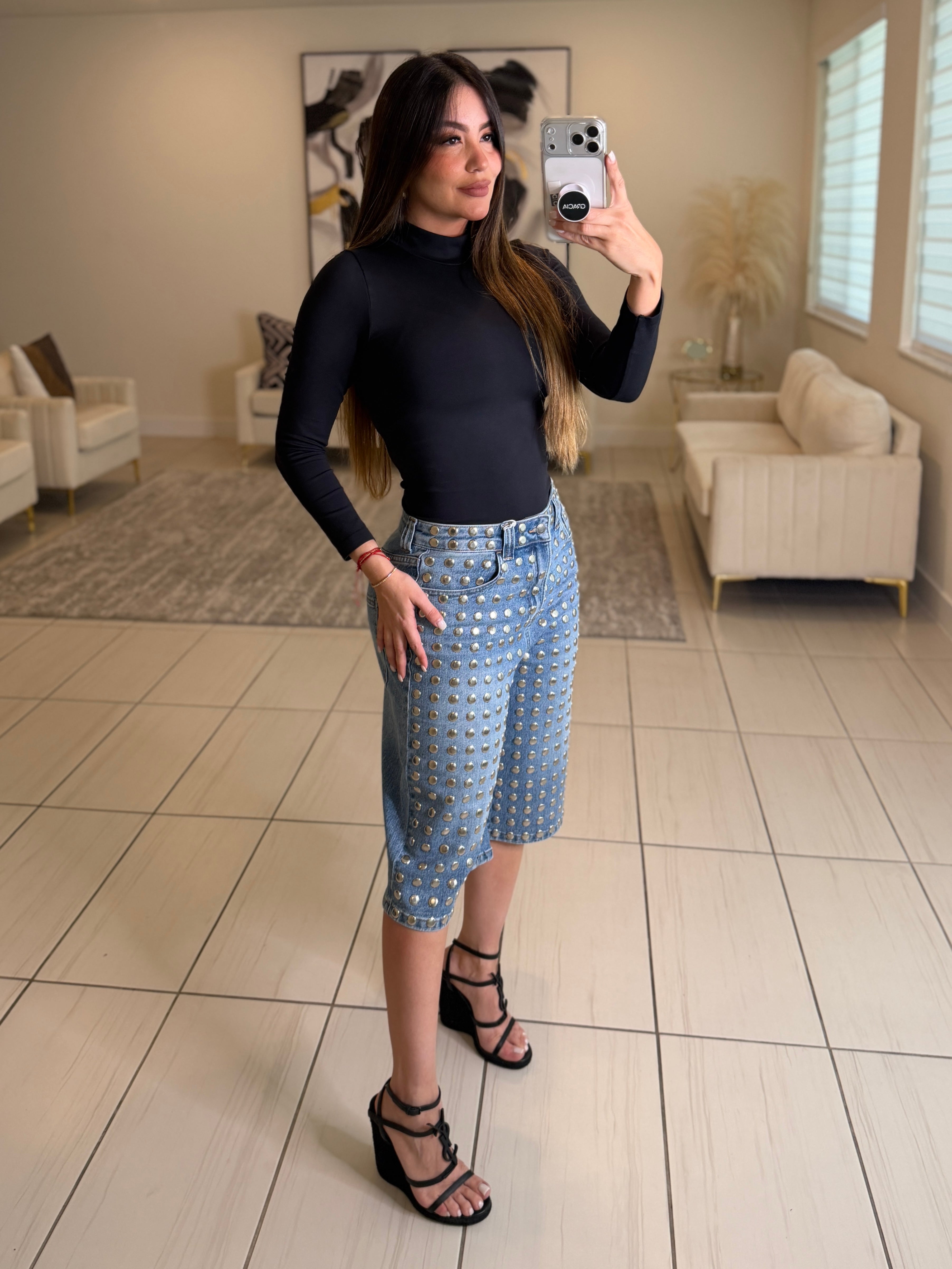 Iconic High Neck Black Basic Top