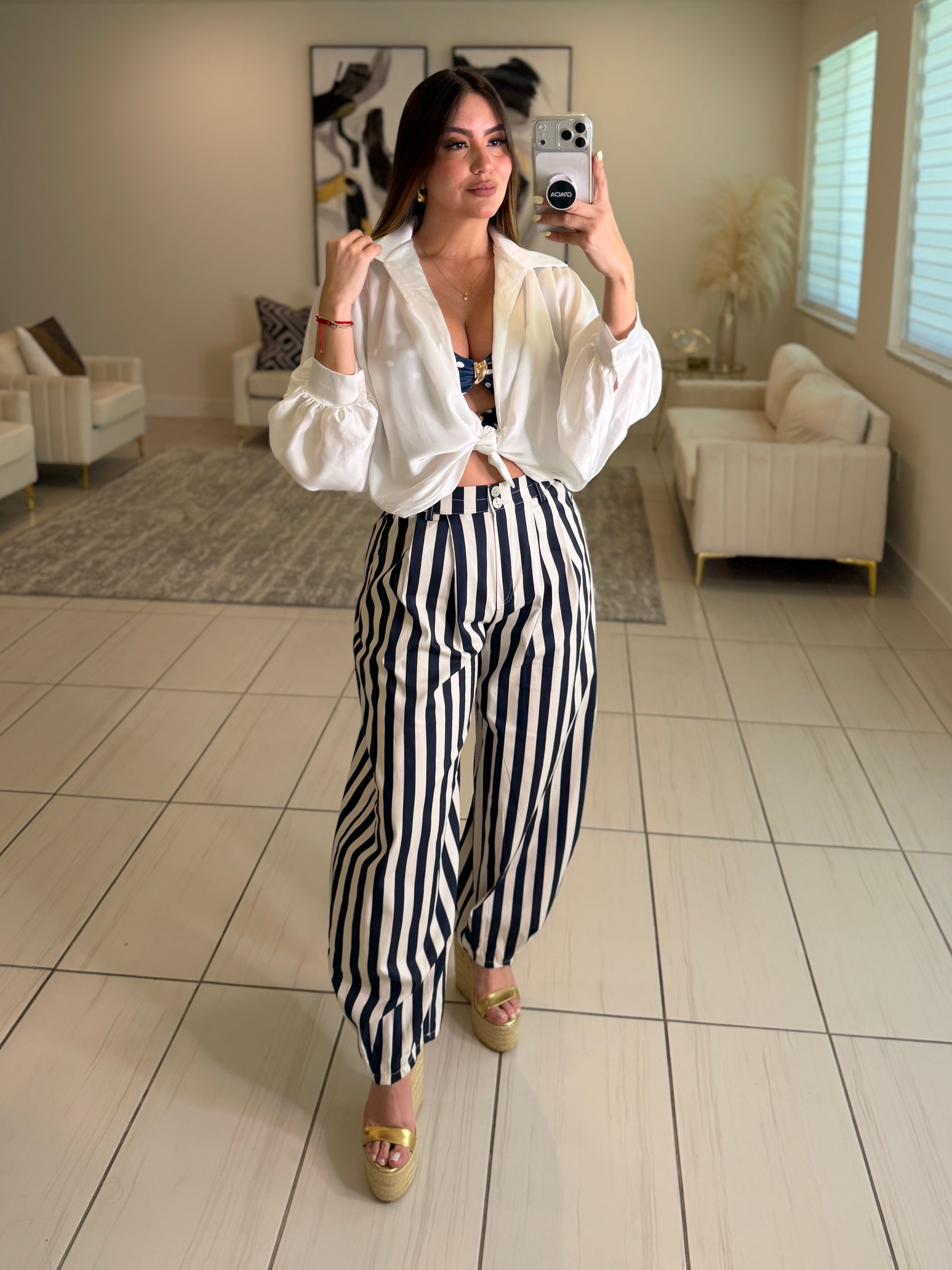 Gravity Stripes Navy Blue Pants