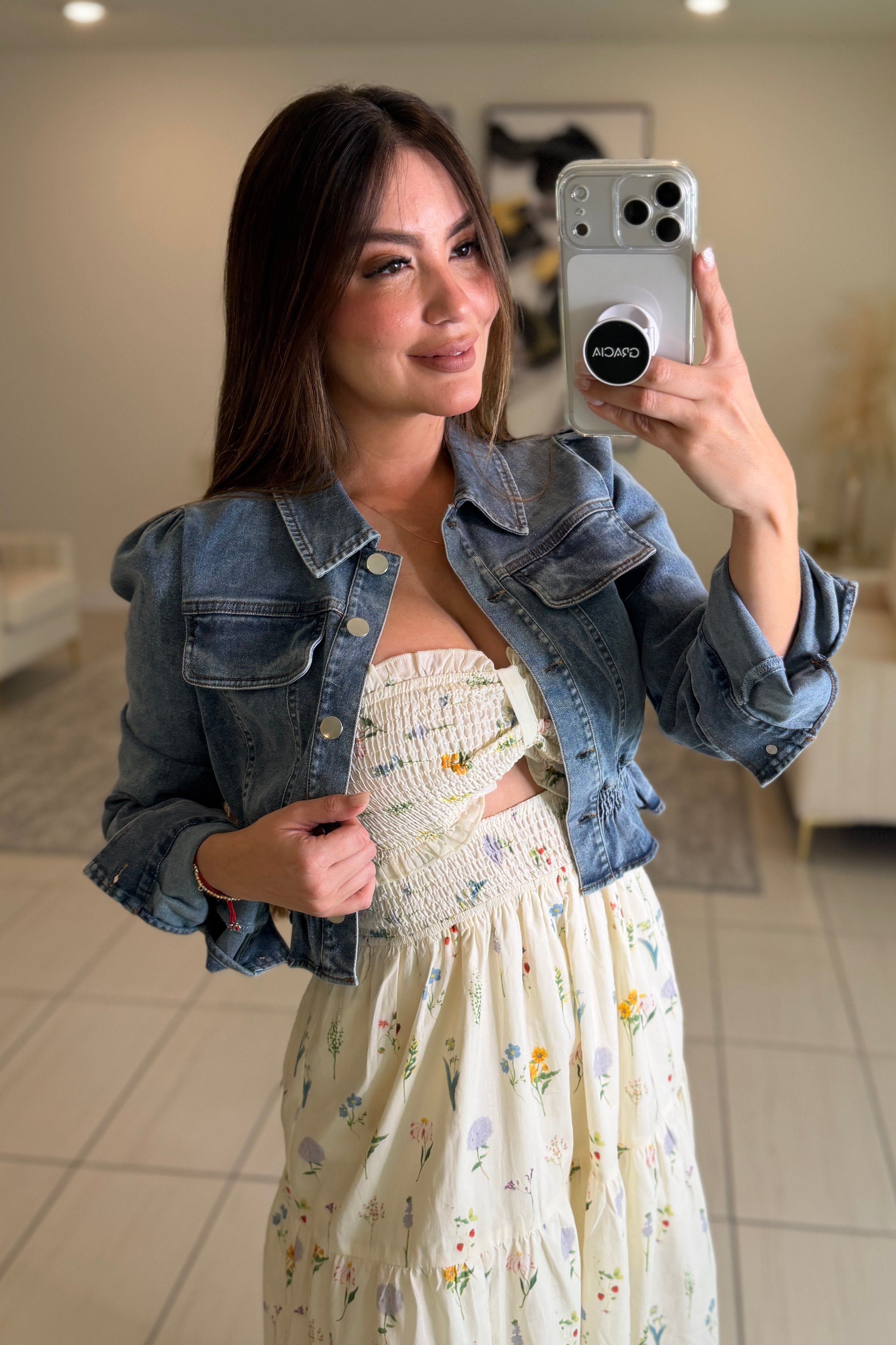 Luxe Horizon Blue Denim Jacket