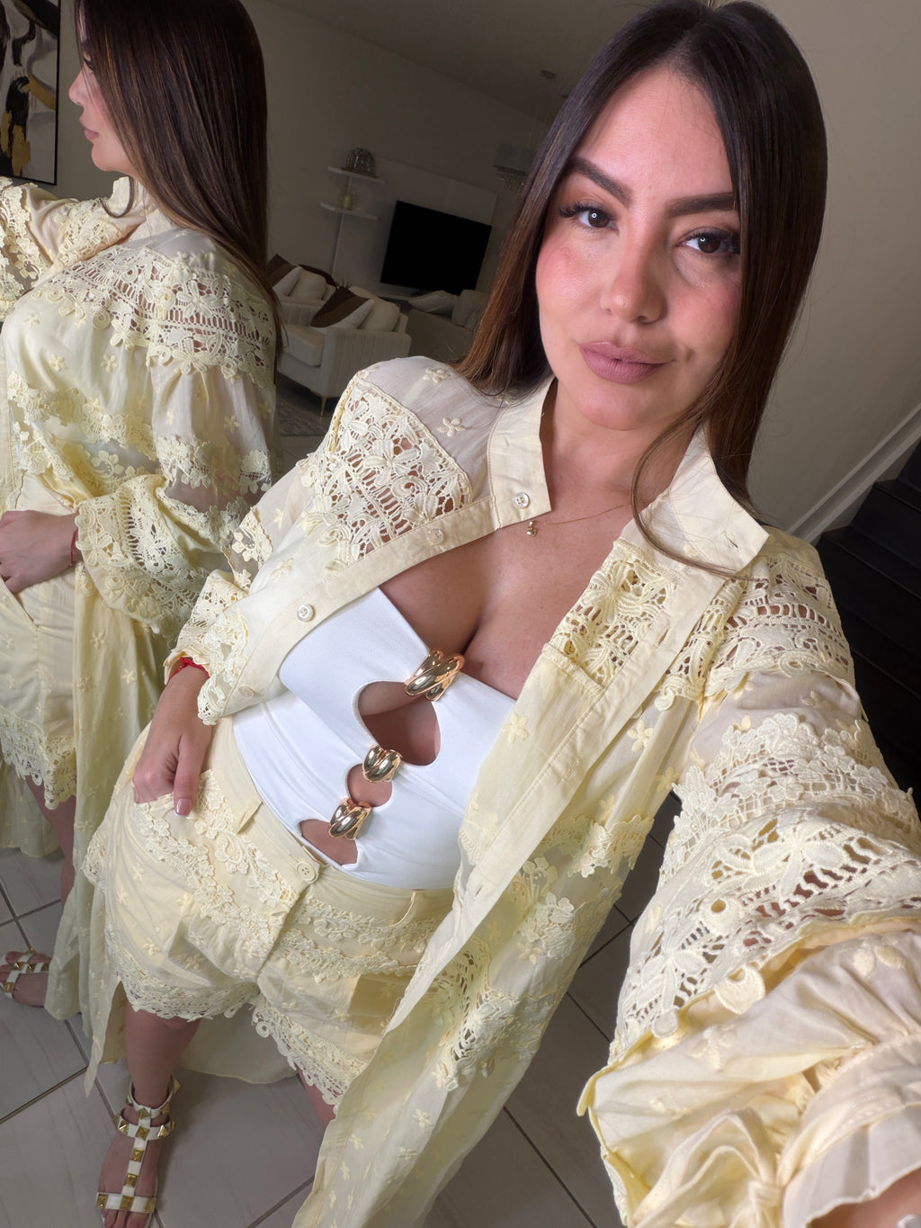 Soleil Yellow Shorts Set