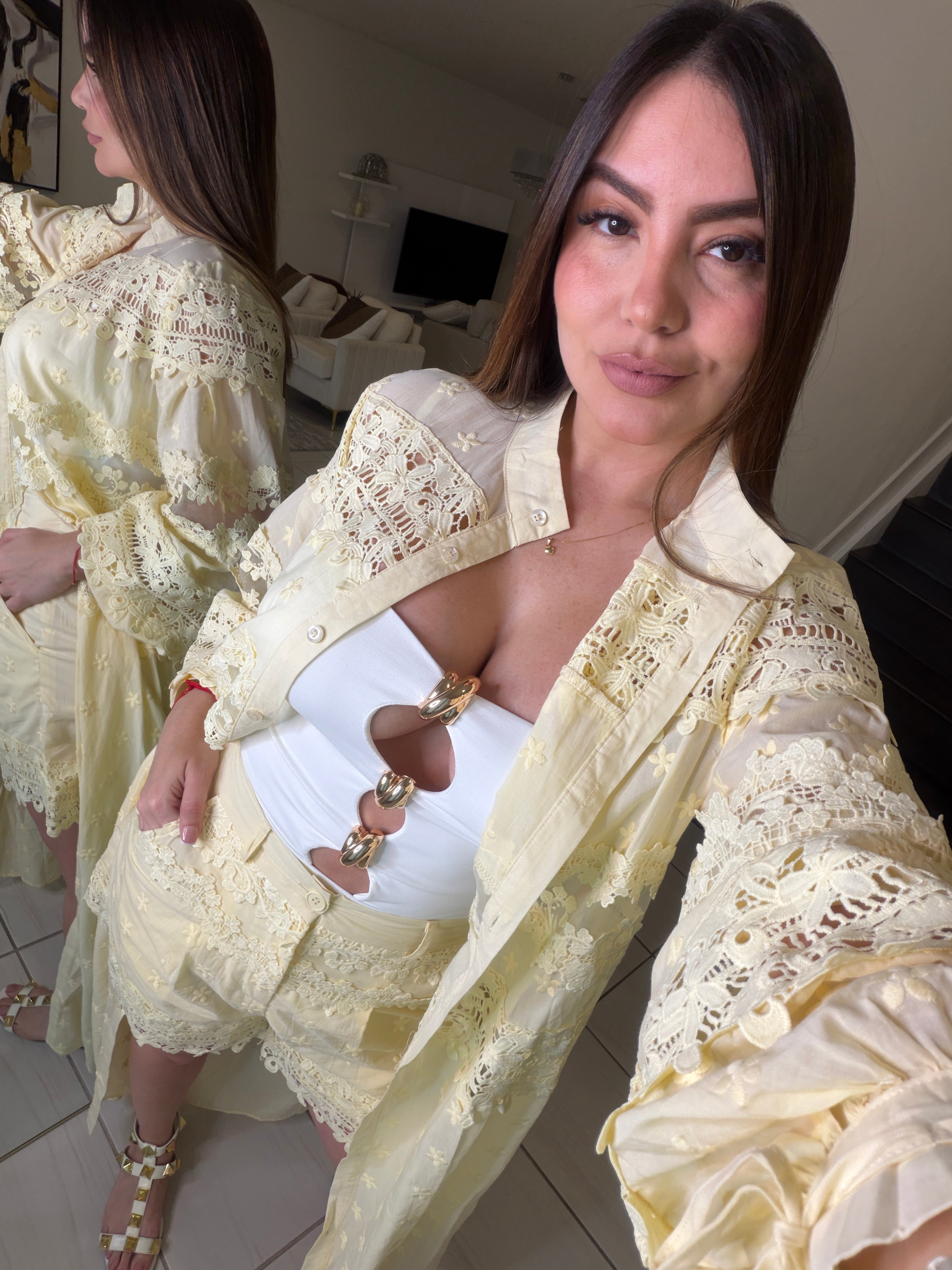 Soleil Yellow Shorts Set
