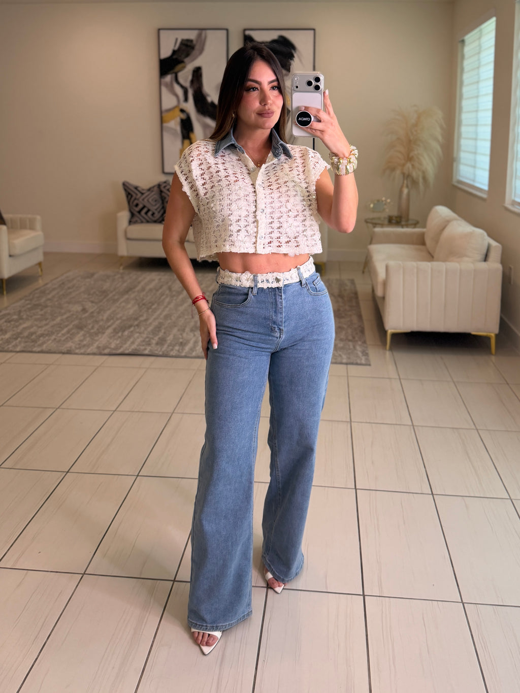 Radiant Prairie Denim Pant Set