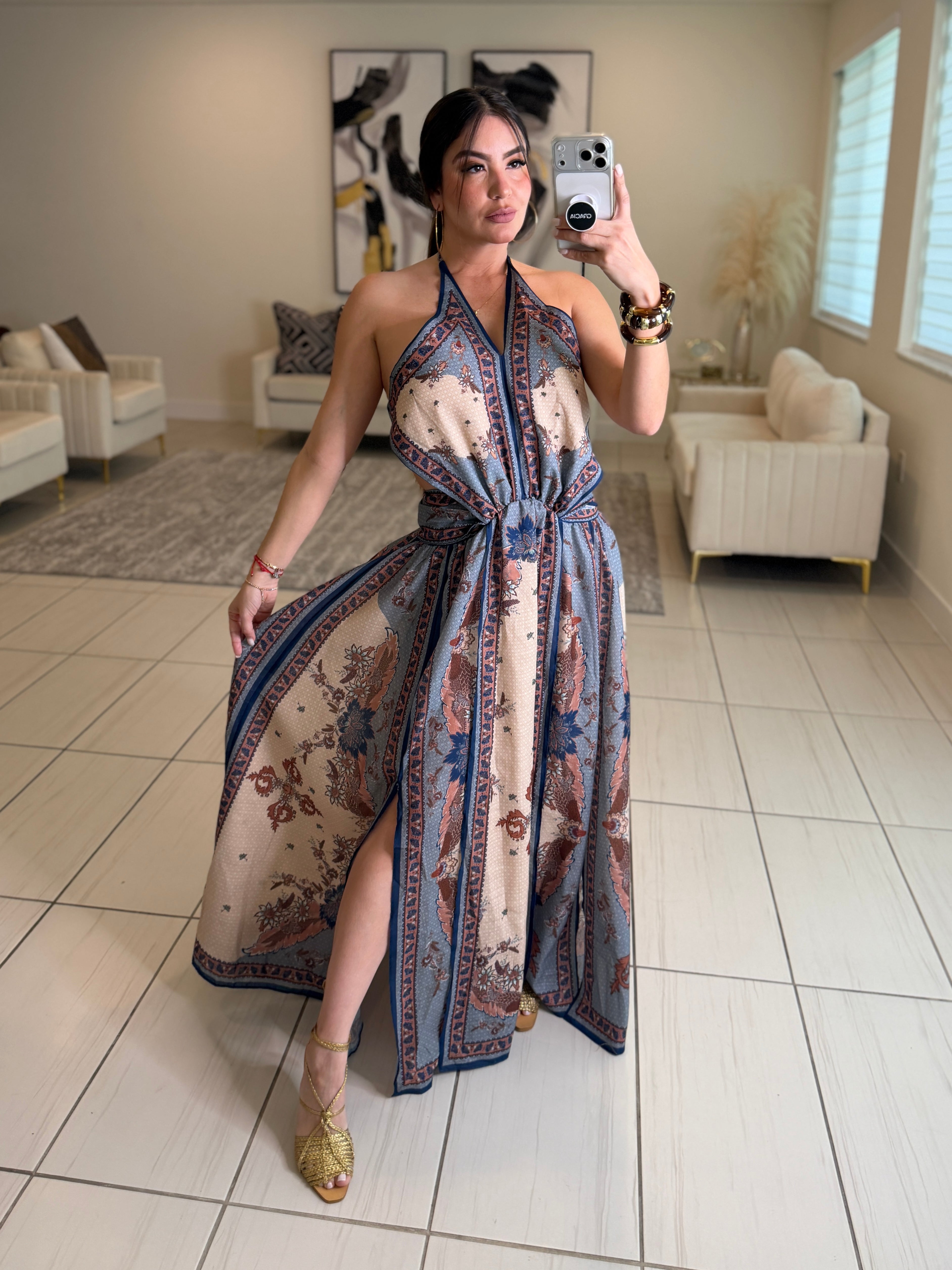 Ascension Plunge Halter Dress