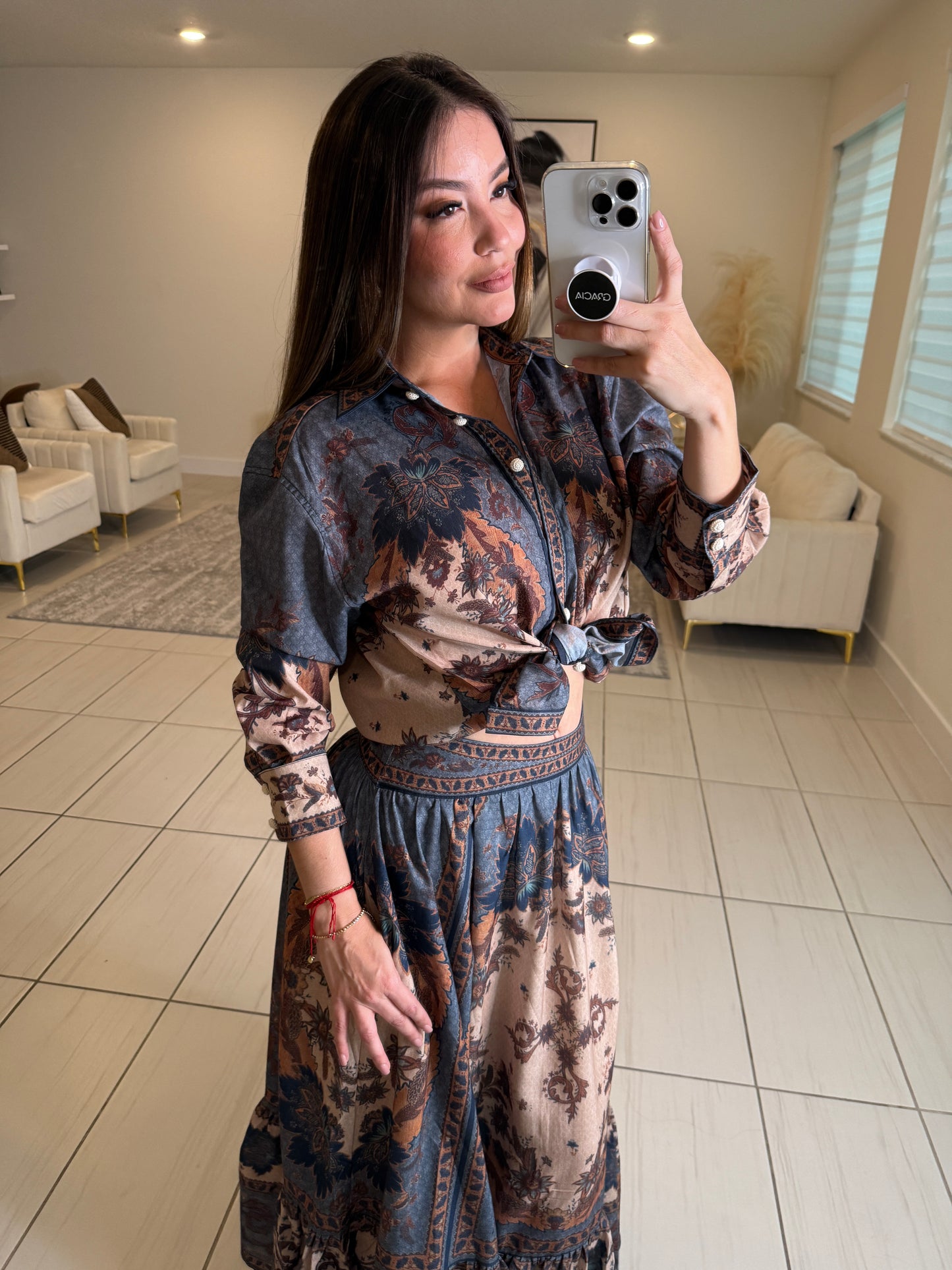 Ascension Tiered Midi Skirt Set