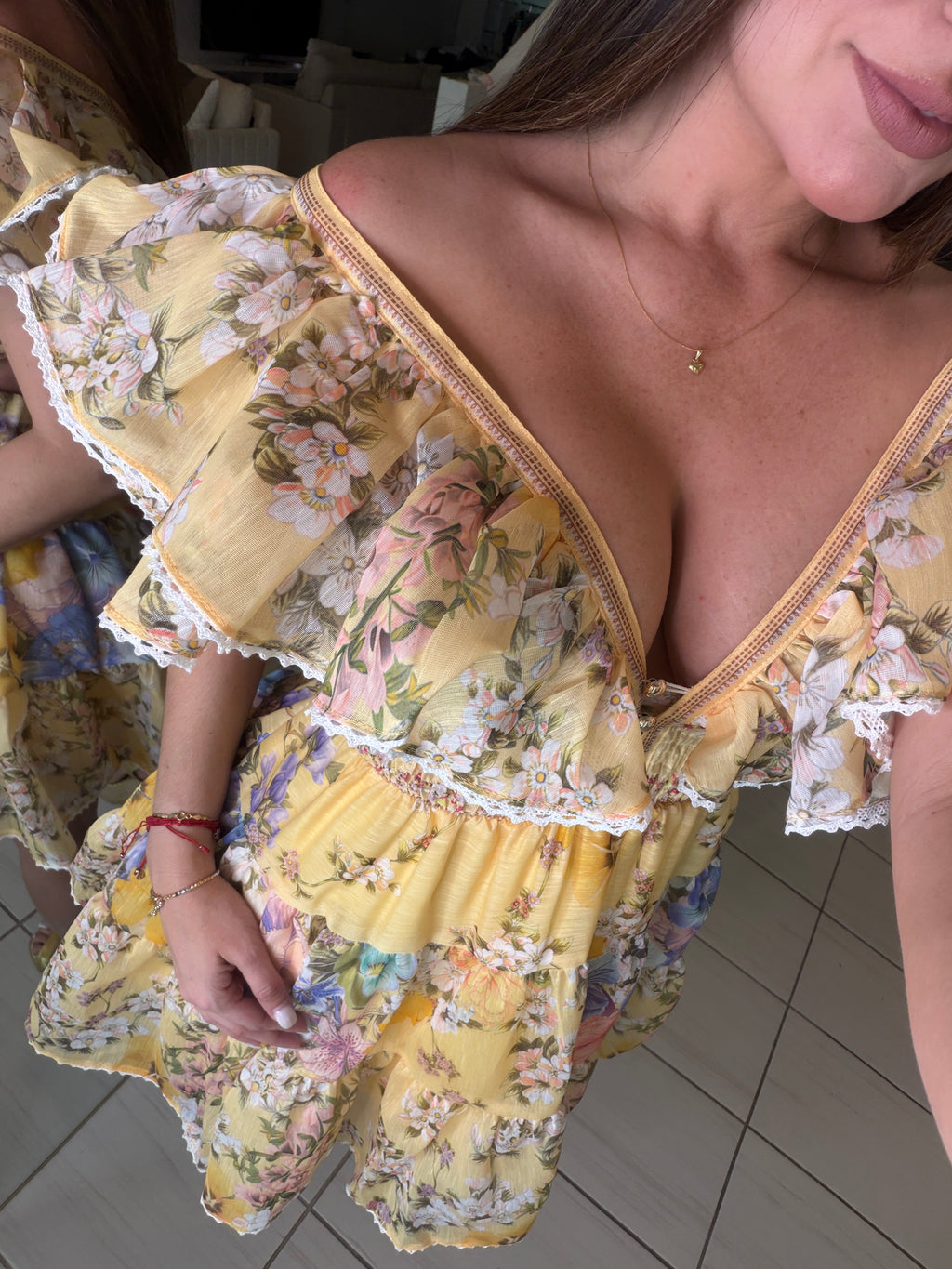 Radiant Reverie Floral Yellow Dress