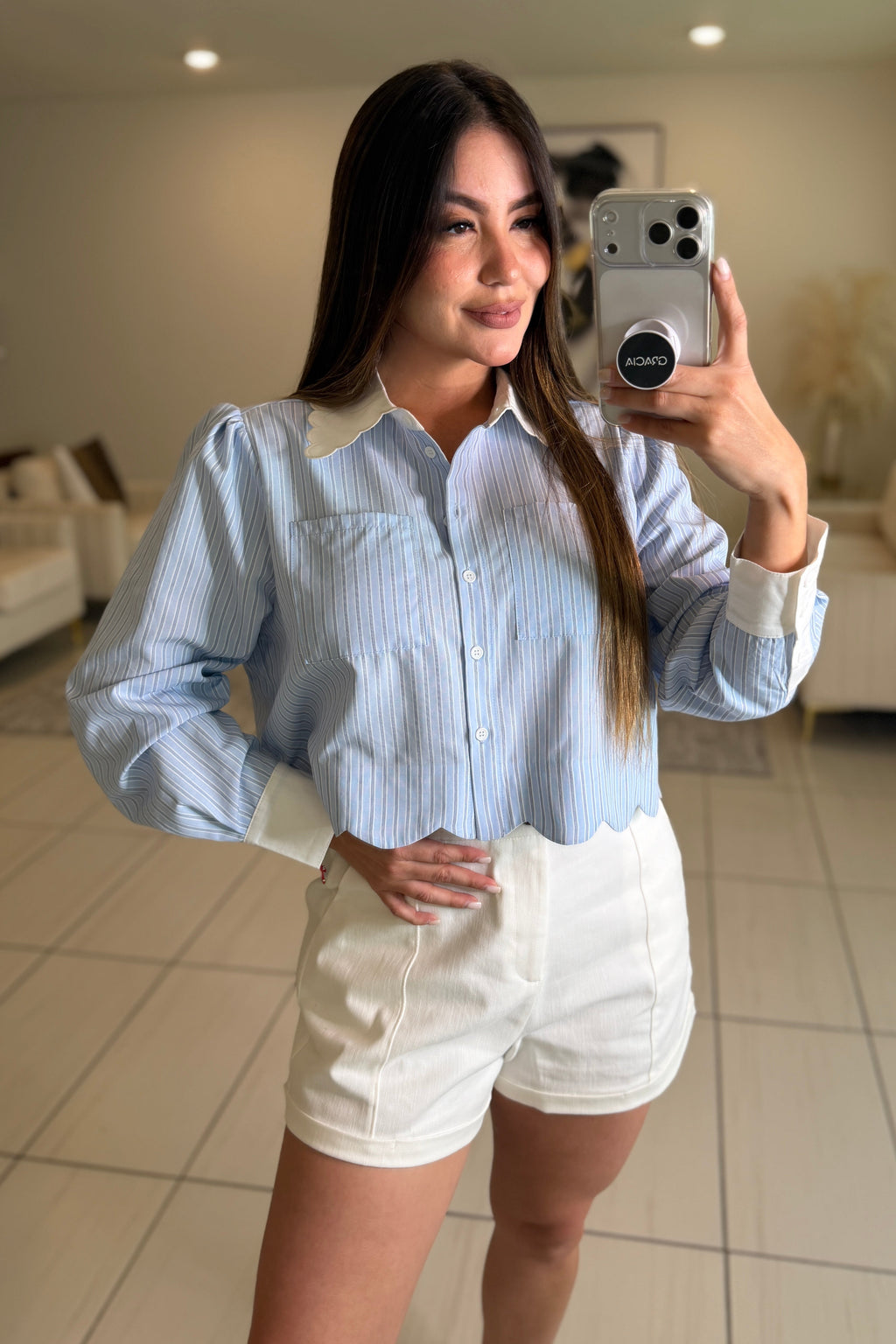 Angelic Stripes Blue Shirt