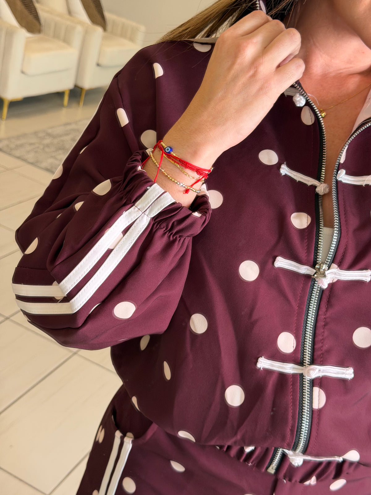 Oriental Polka Muse Burgundy Set