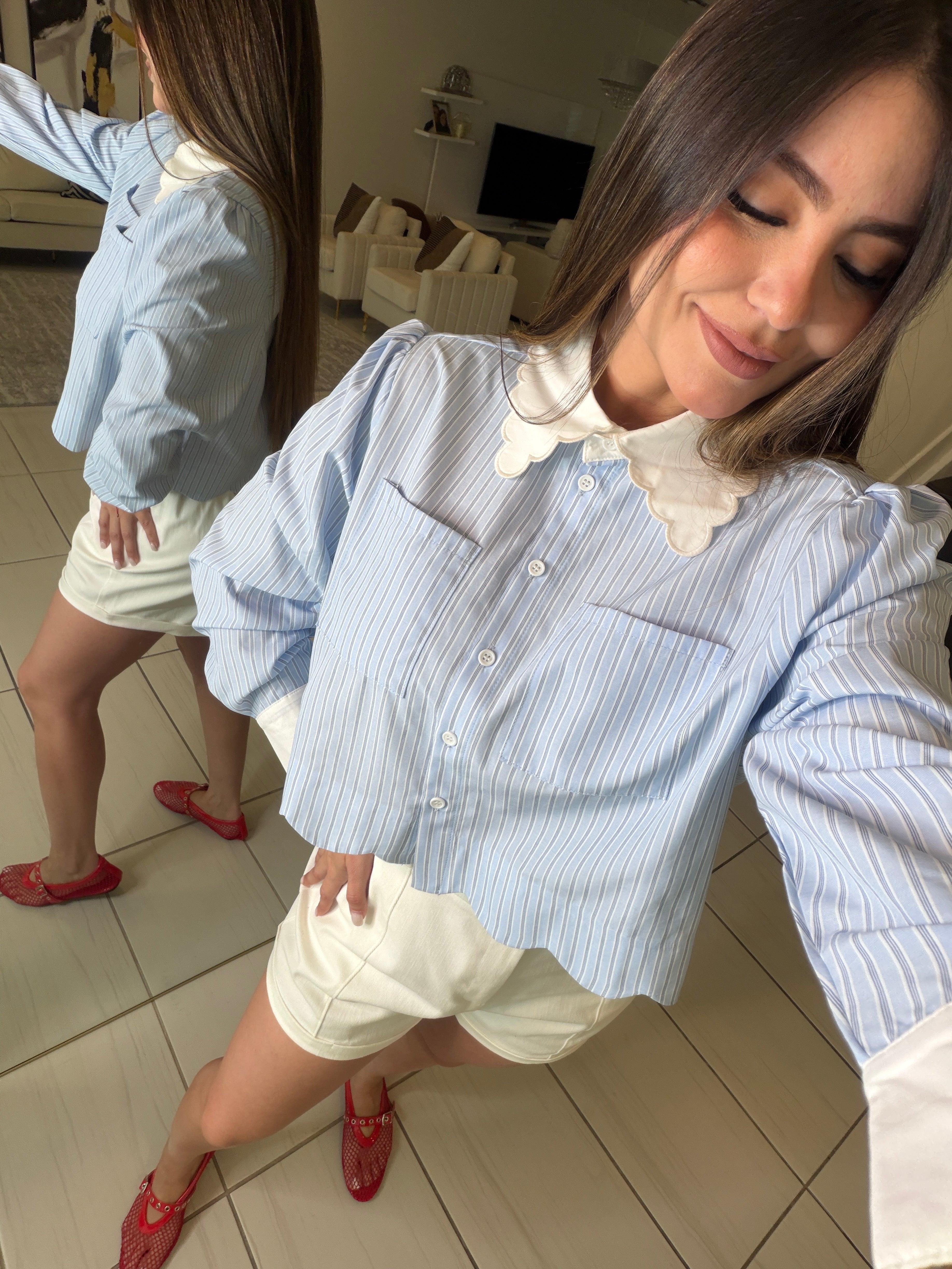 Angelic Stripes Blue Shirt