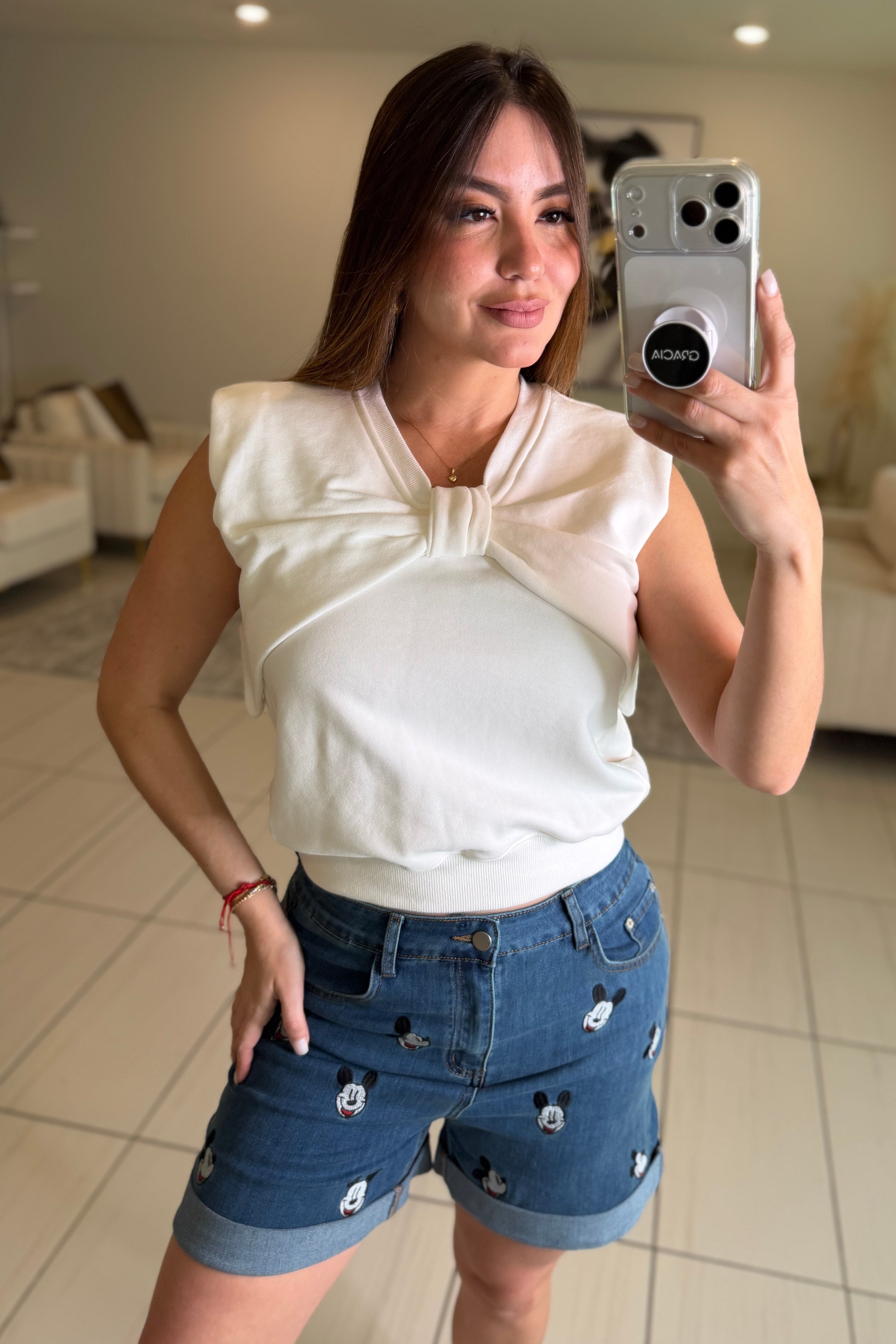 Angelic Bow White Top