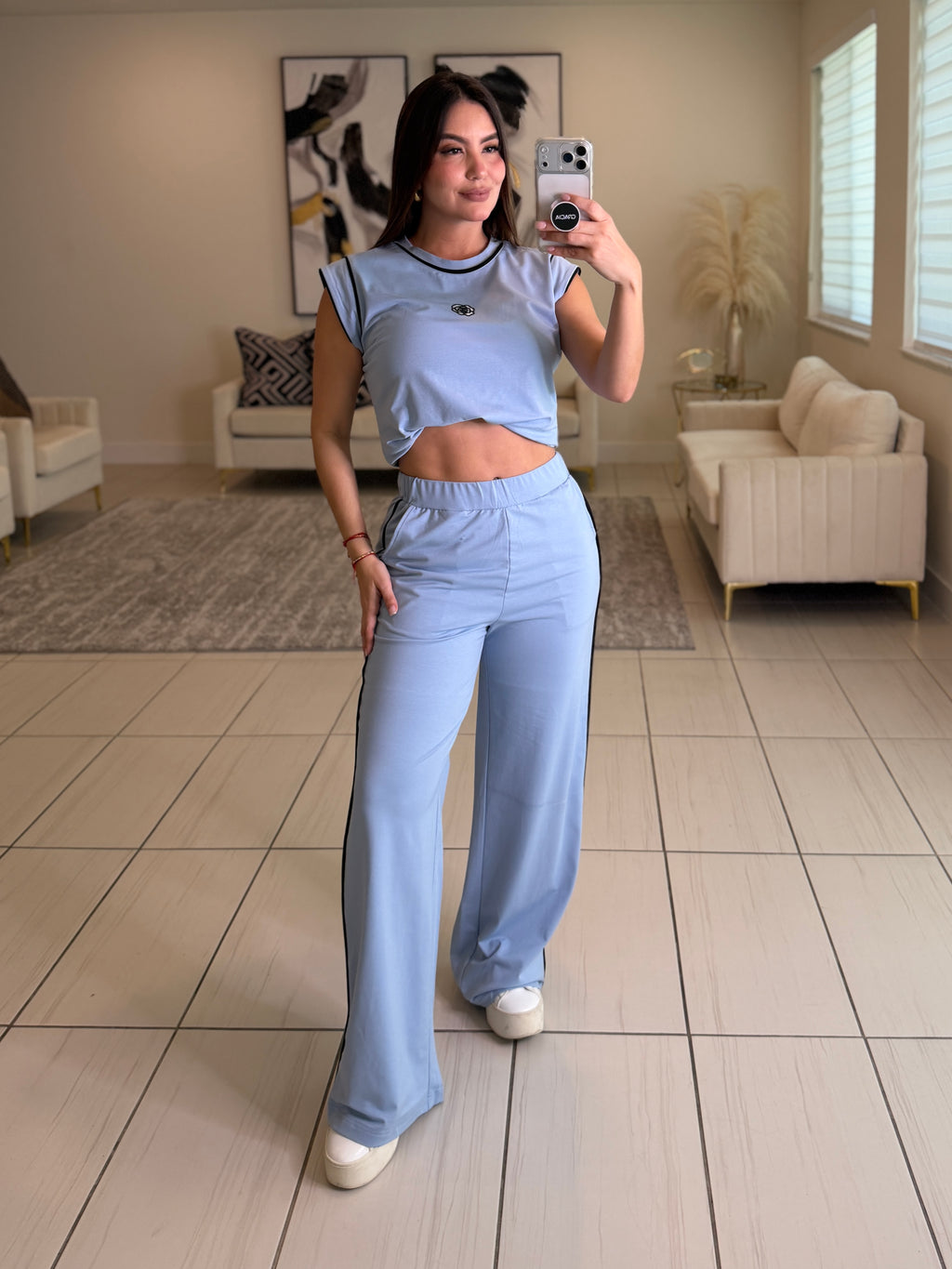 Iconic Muse Light Blue Pant Set