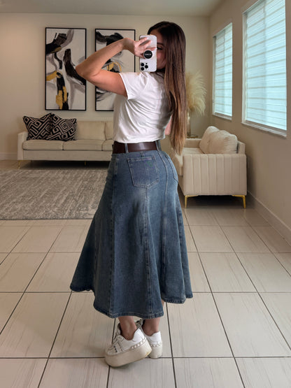 Oasis Whisper Denim Midi Skirt