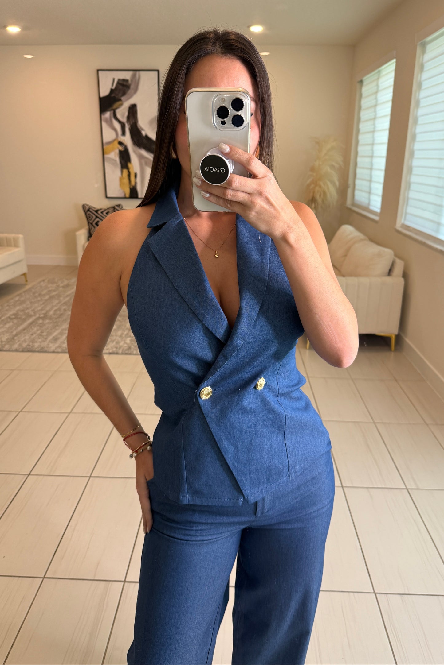 Gold Rush Denim Pant Set