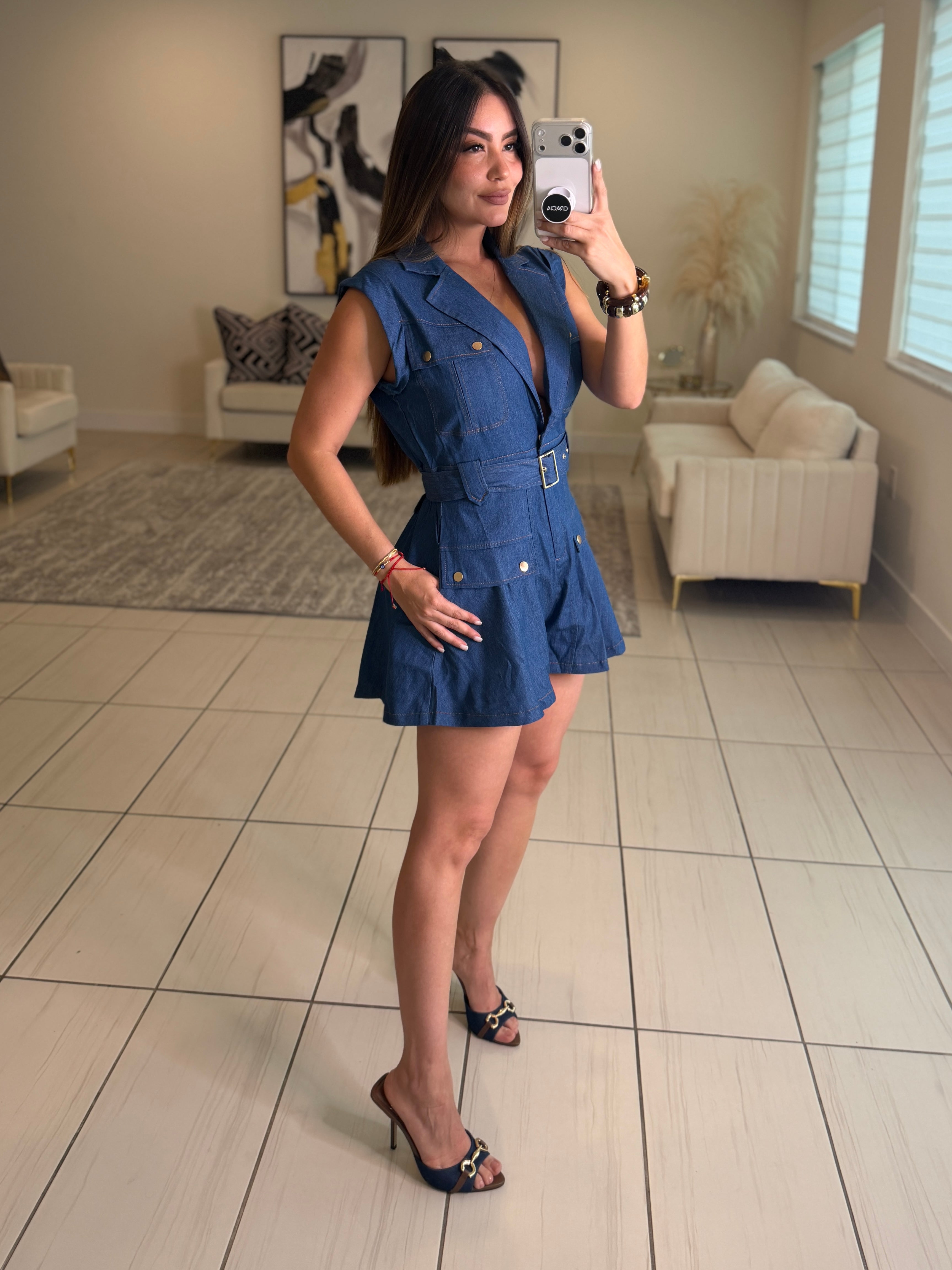 Soft Temptation Denim Romper