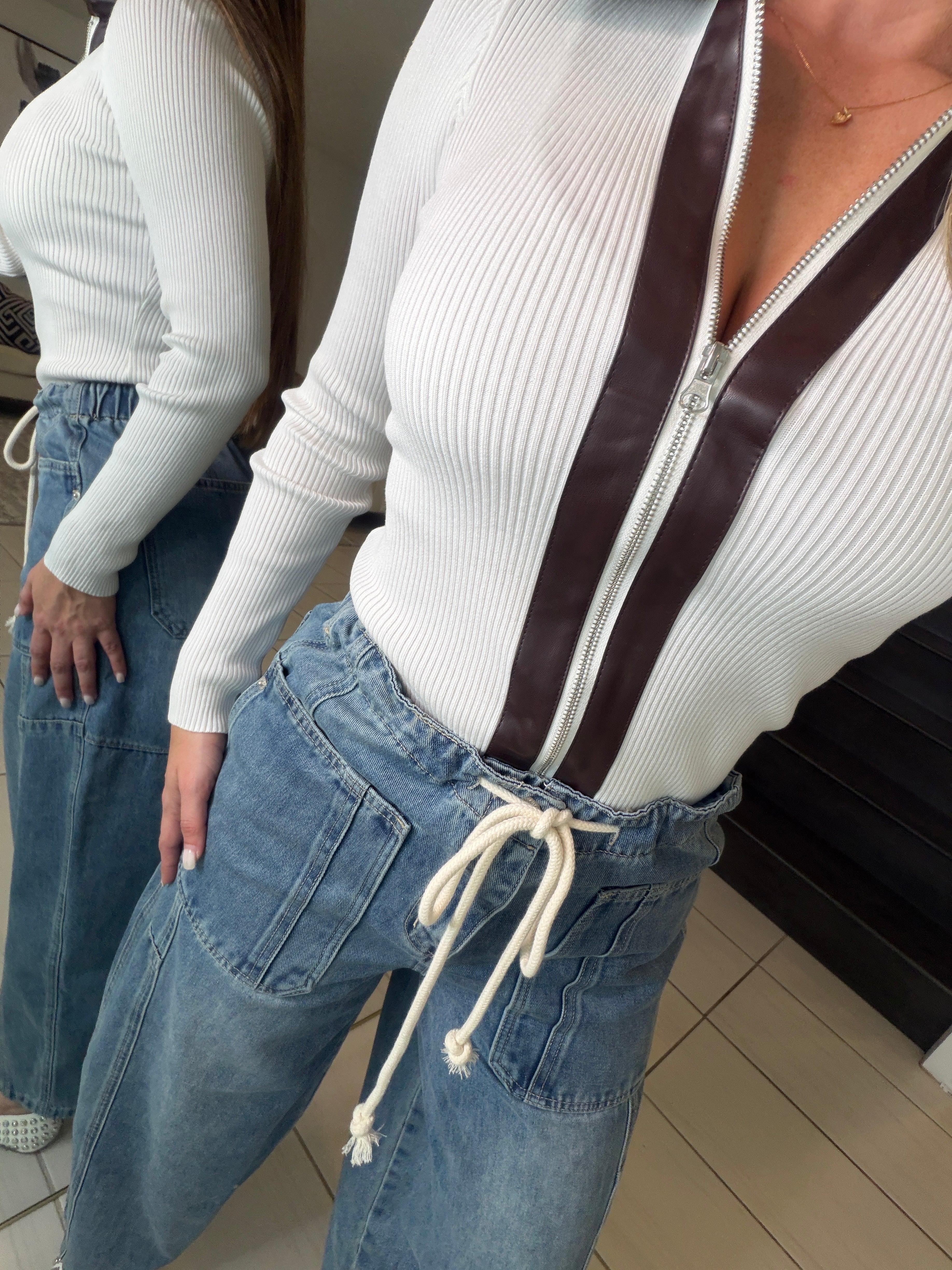 Utility Flow Barrel Denim Pants