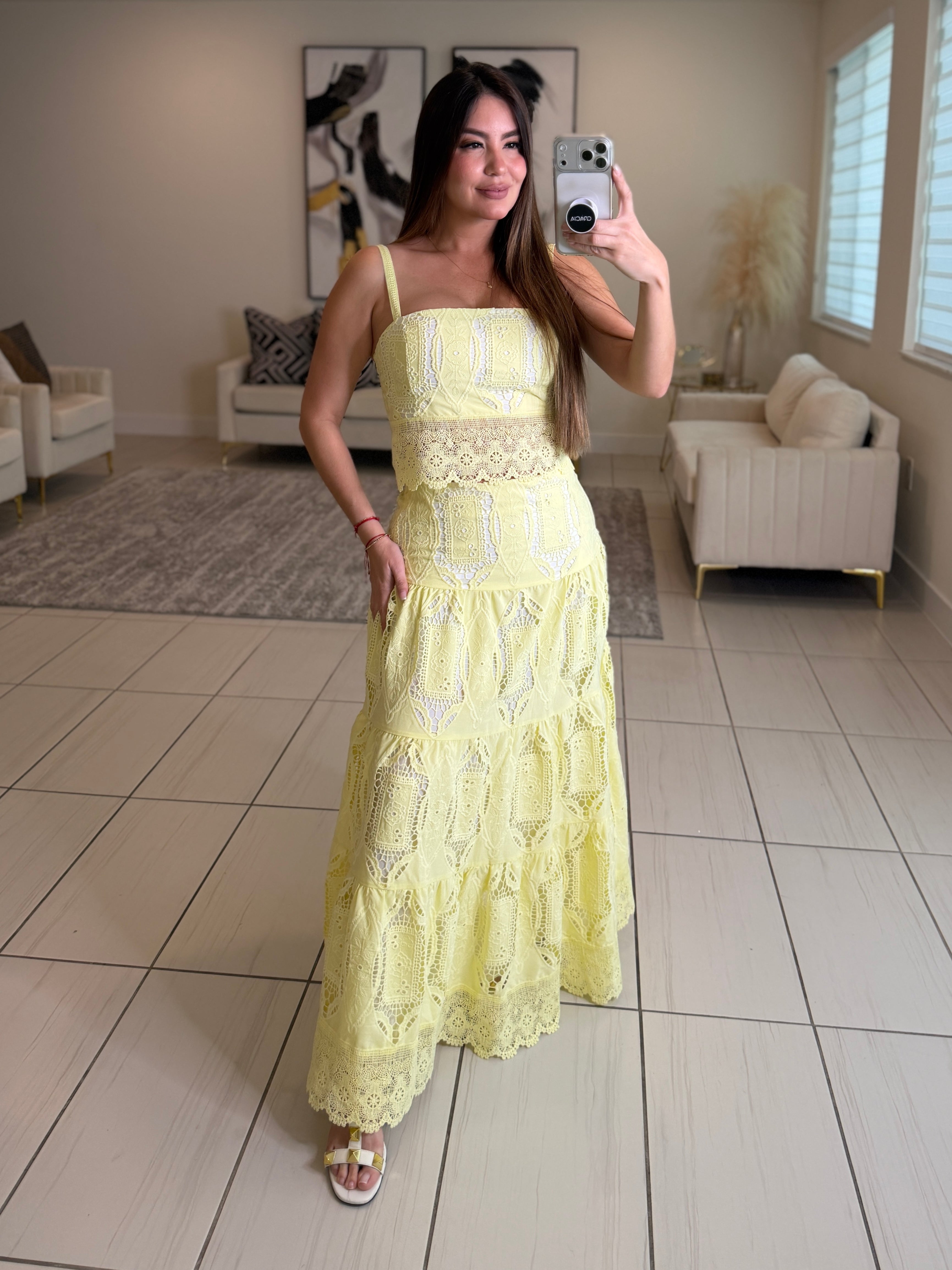 Living A Fairytale Yellow Skirt Set