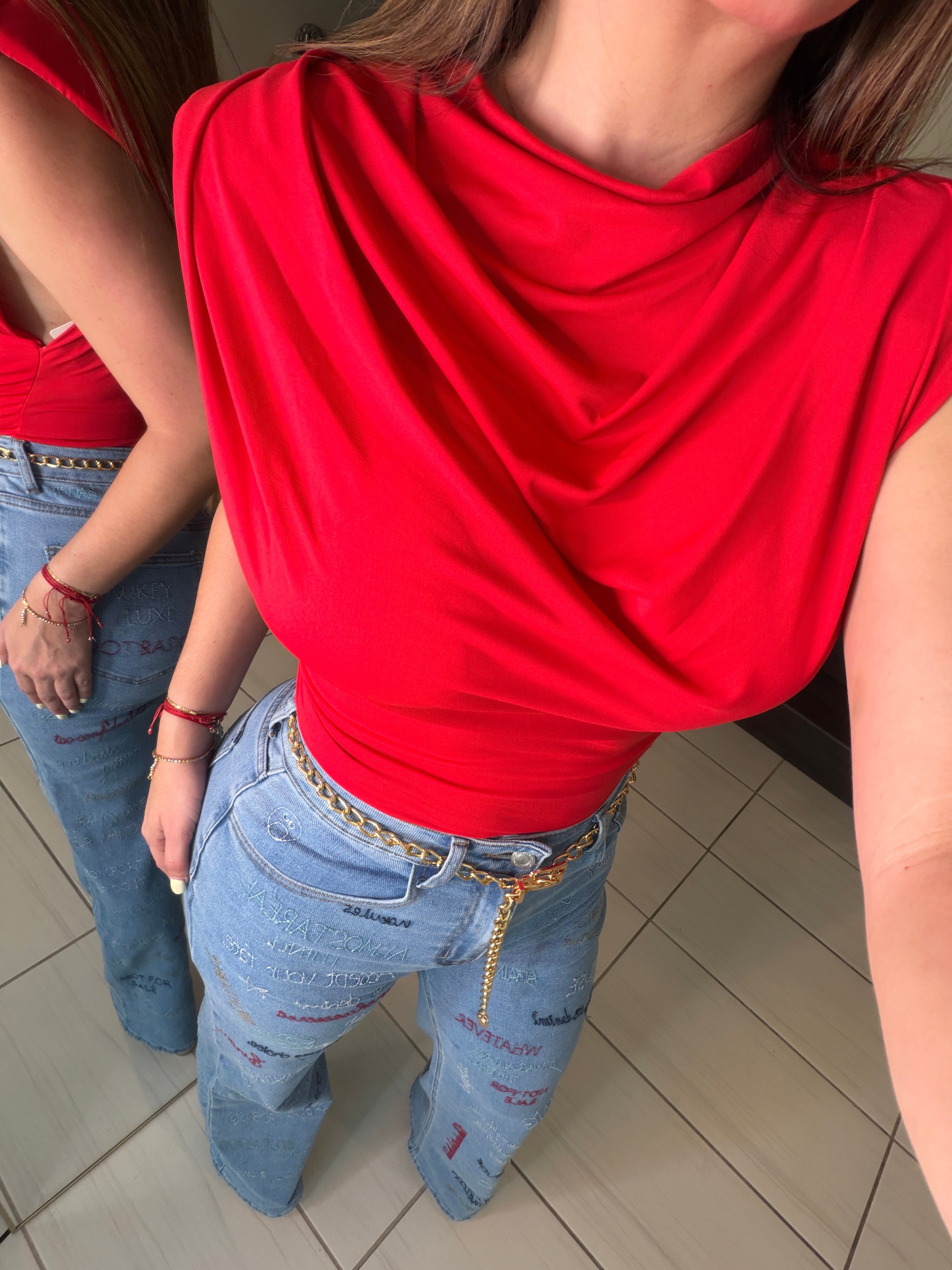 Sculpted Ease Red Top