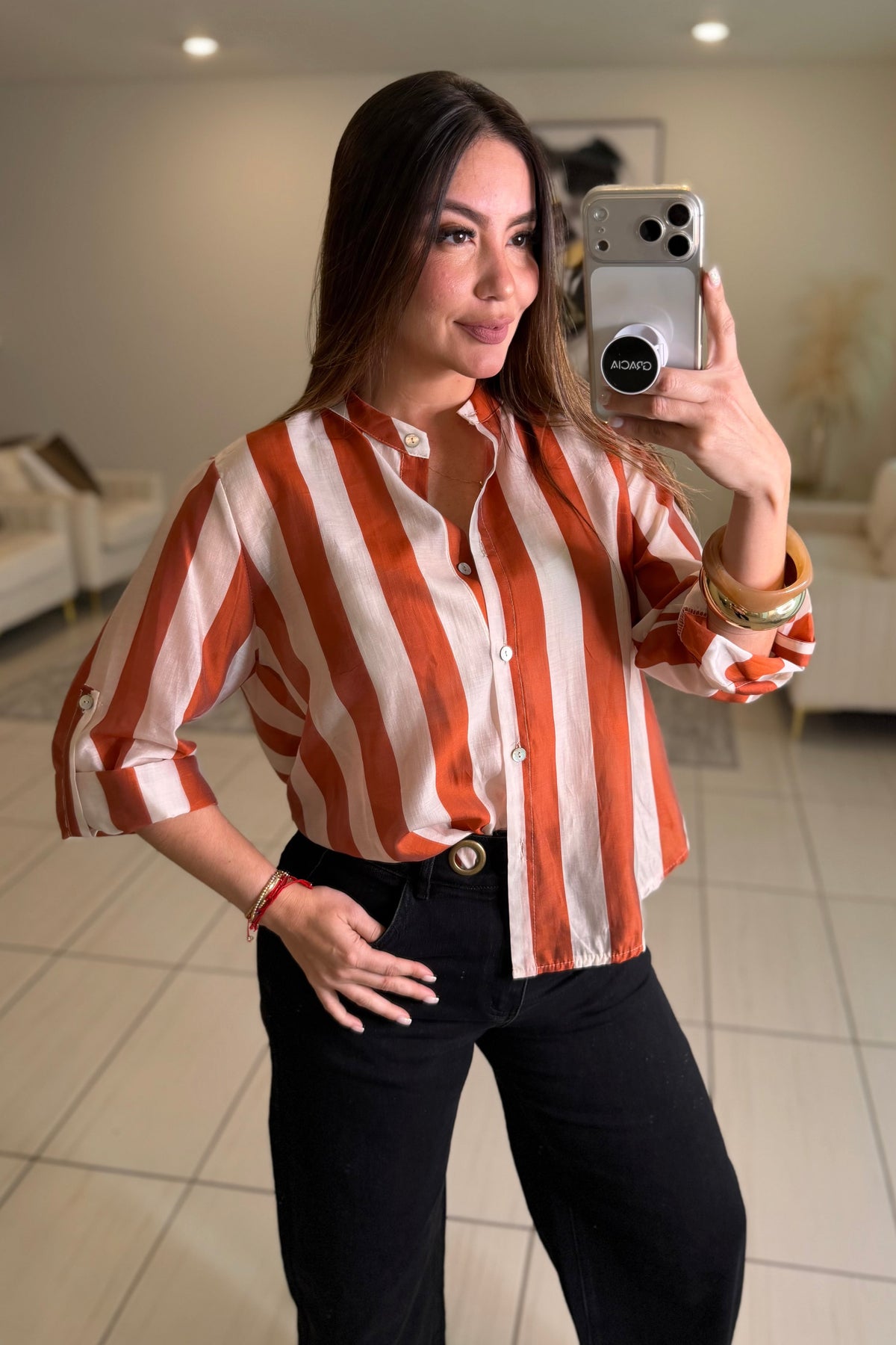 Siena Stripes Terracotta Shirt