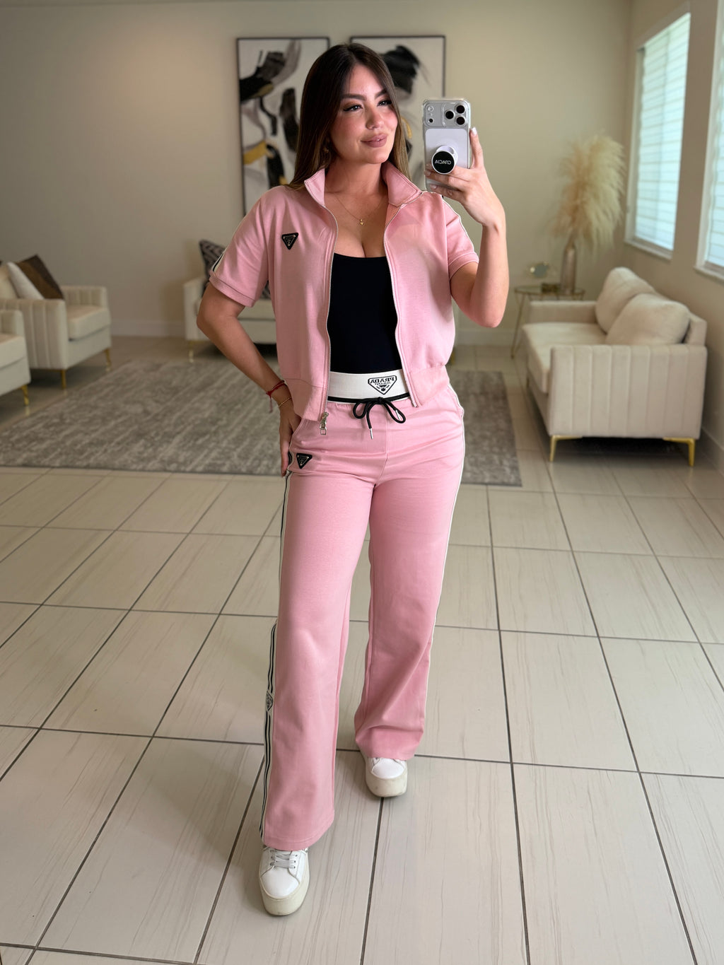 Iconic Structure Pink Pant Set