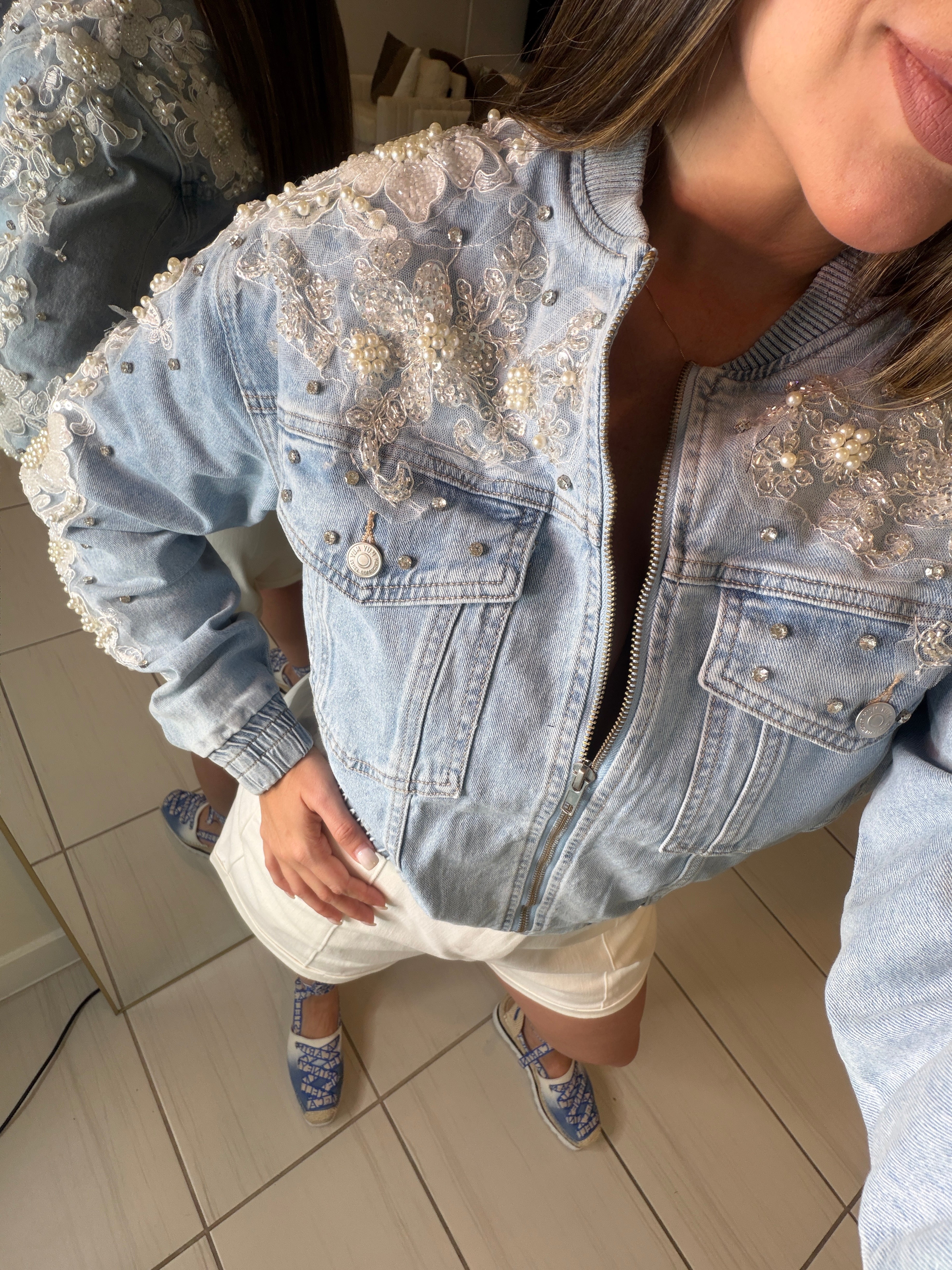 City Of Pearls Denim Jacket