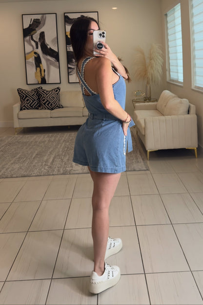 The Statement Light Denim Romper
