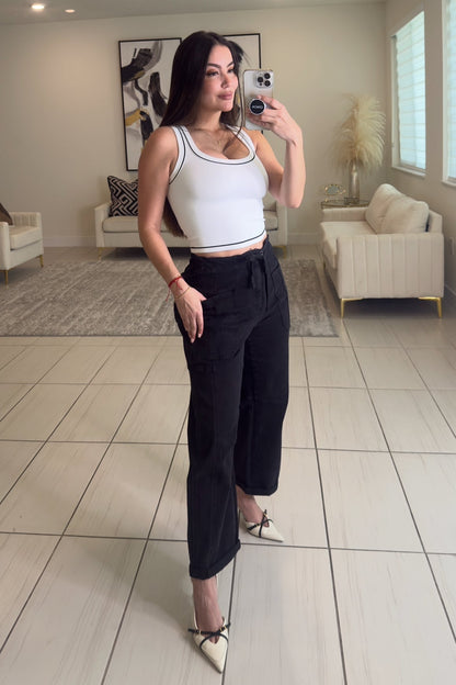 Epic Black Barrel Denim Pants