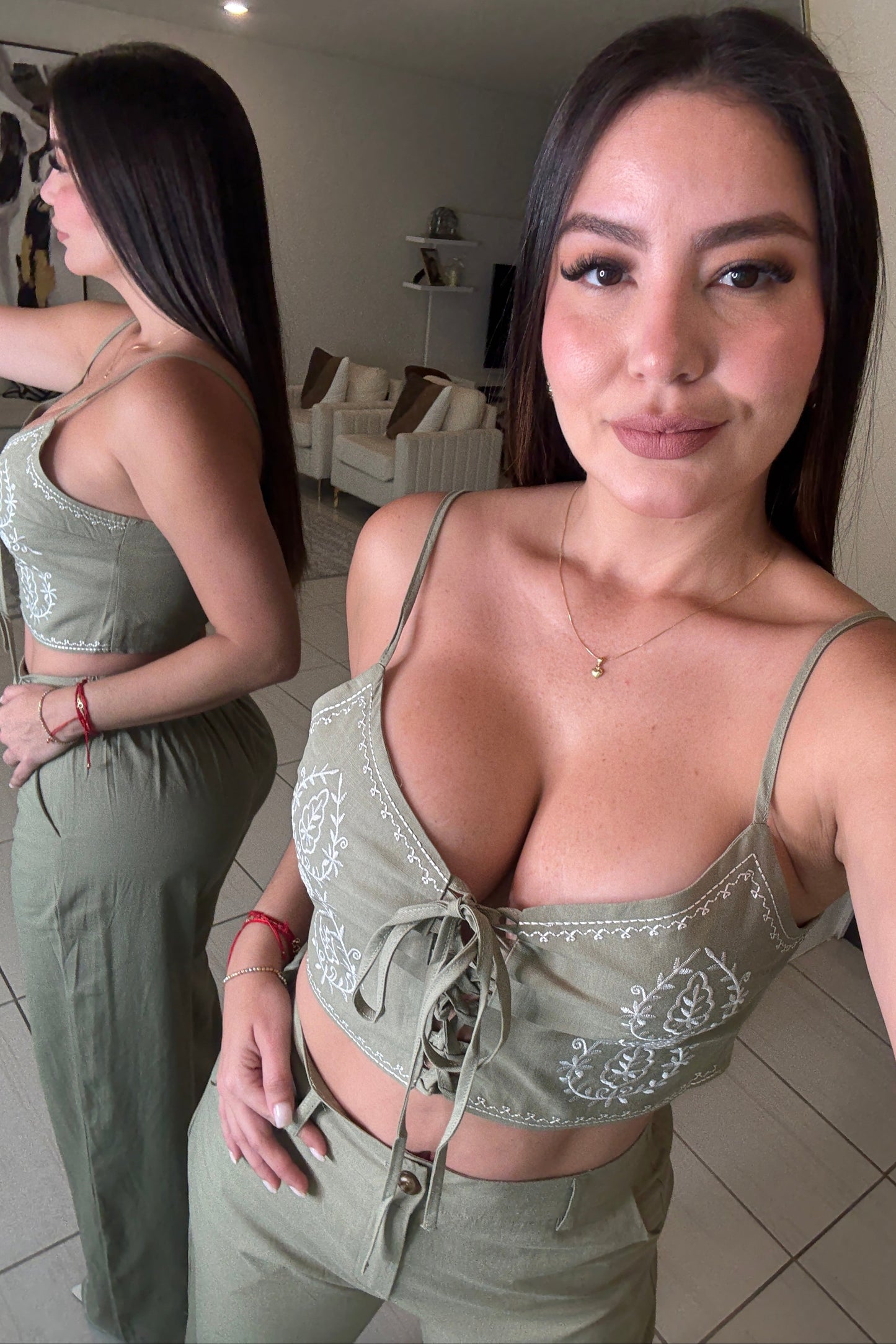 Savanna Rhythm Green Pant Set