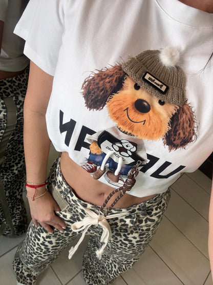 Cutest Charming Dog White Tshirt Top