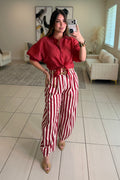 Italian Stripes Red Barrel Pants
