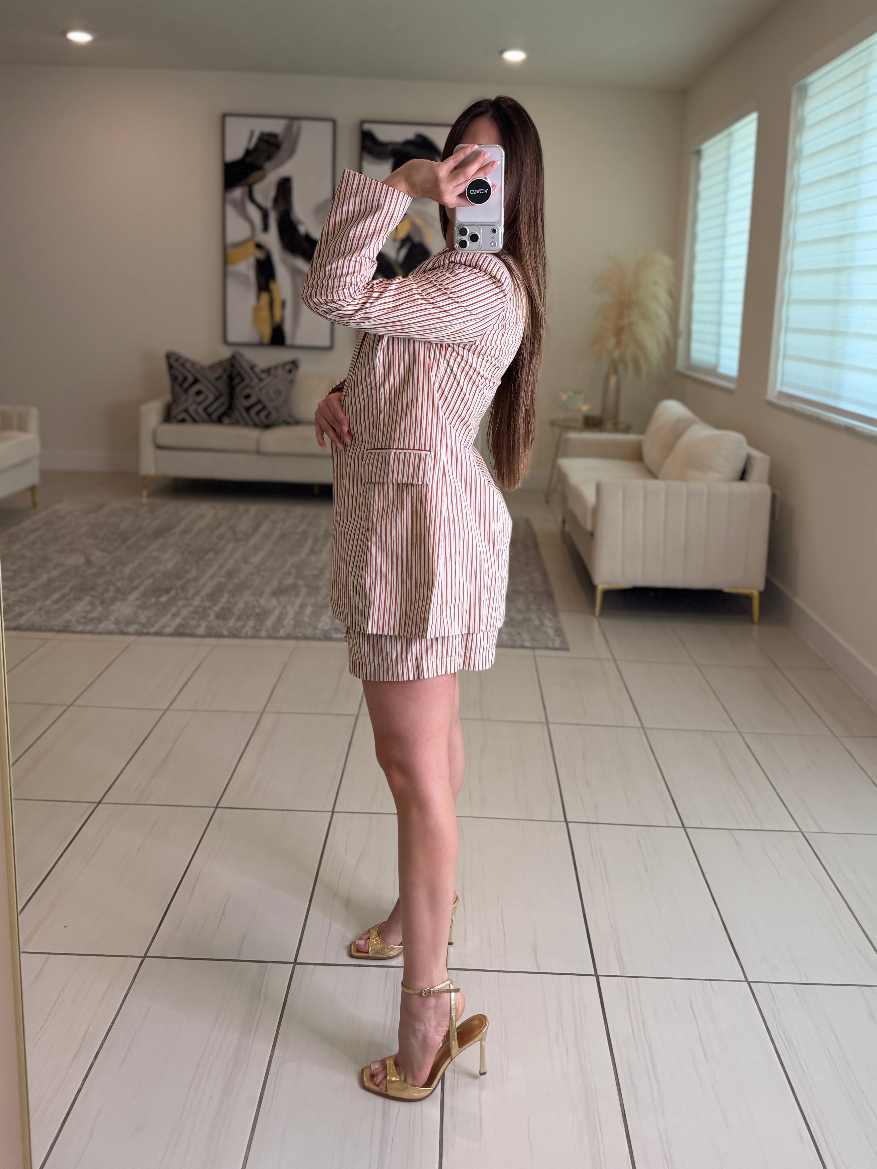 Spring Stripes Blazer and Short Set