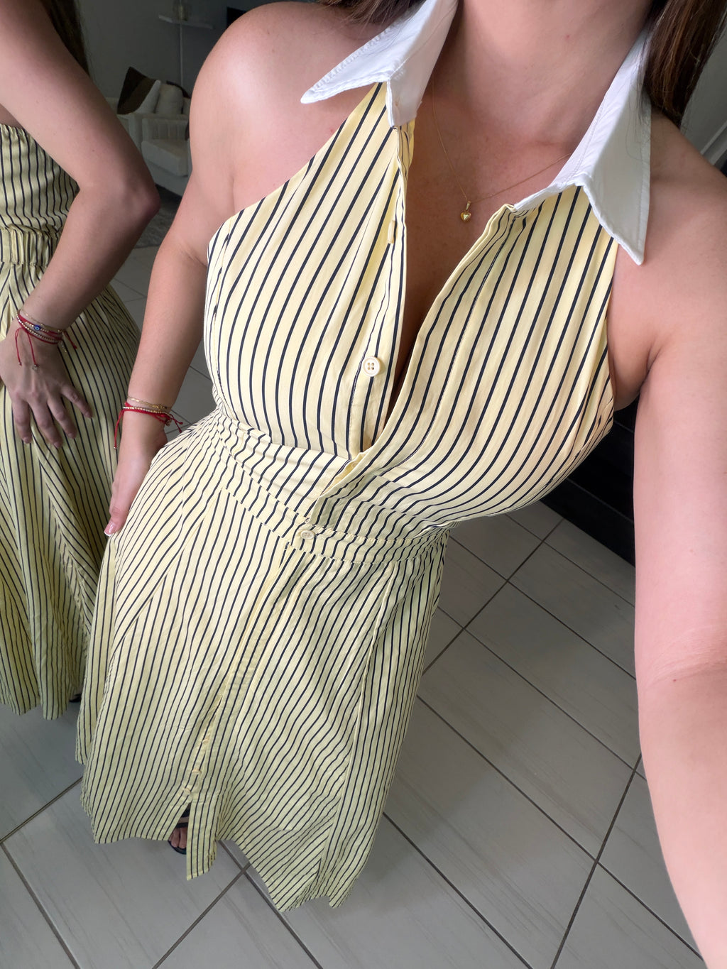 Desire Stripes Yellow Dress