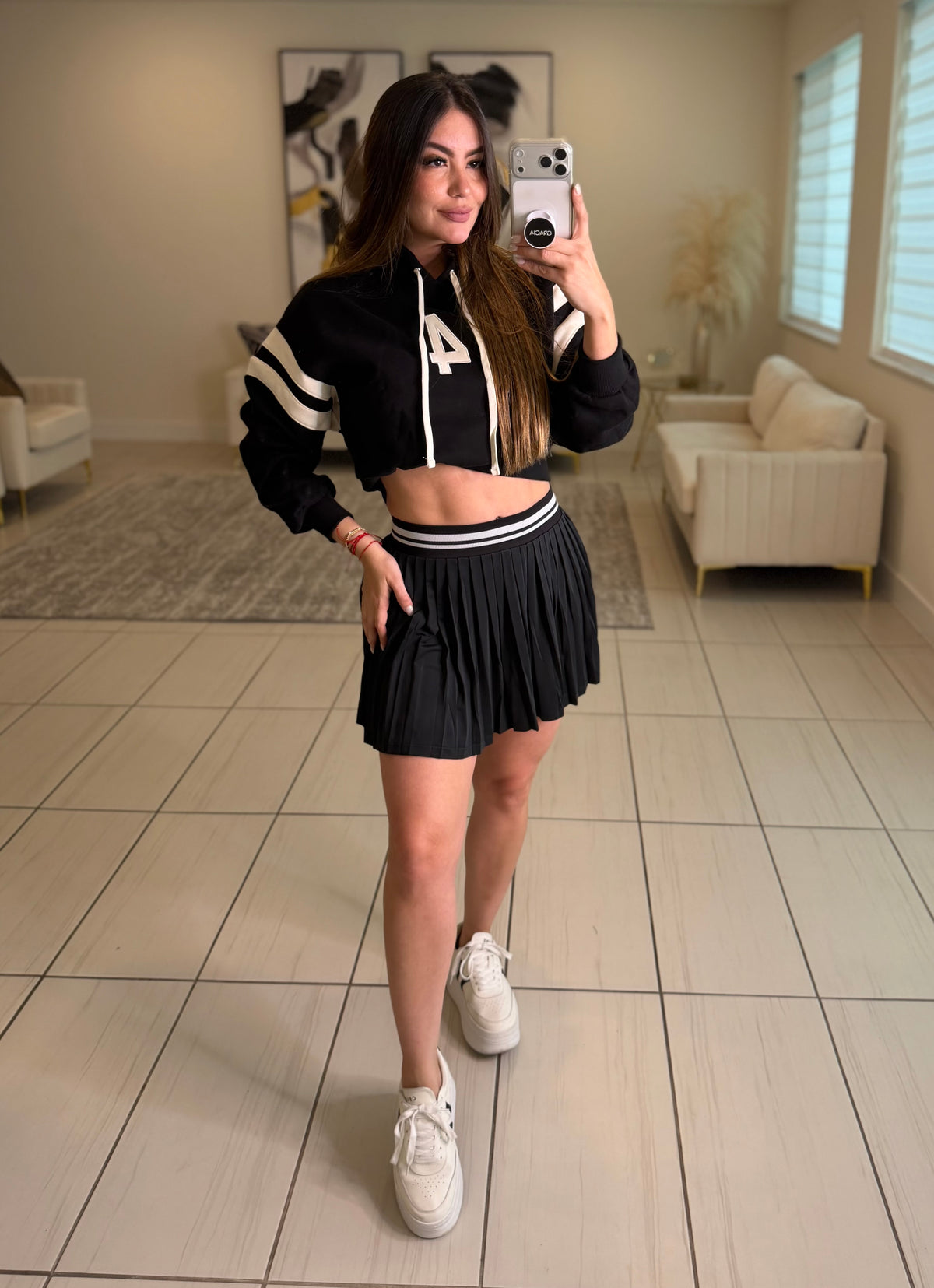 Chill Girl Black Skirt Set