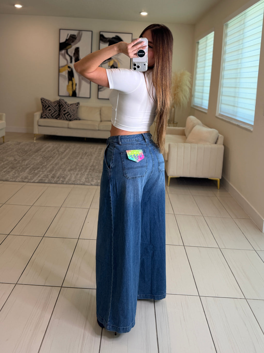 Wrap Cool Blue Denim Pants
