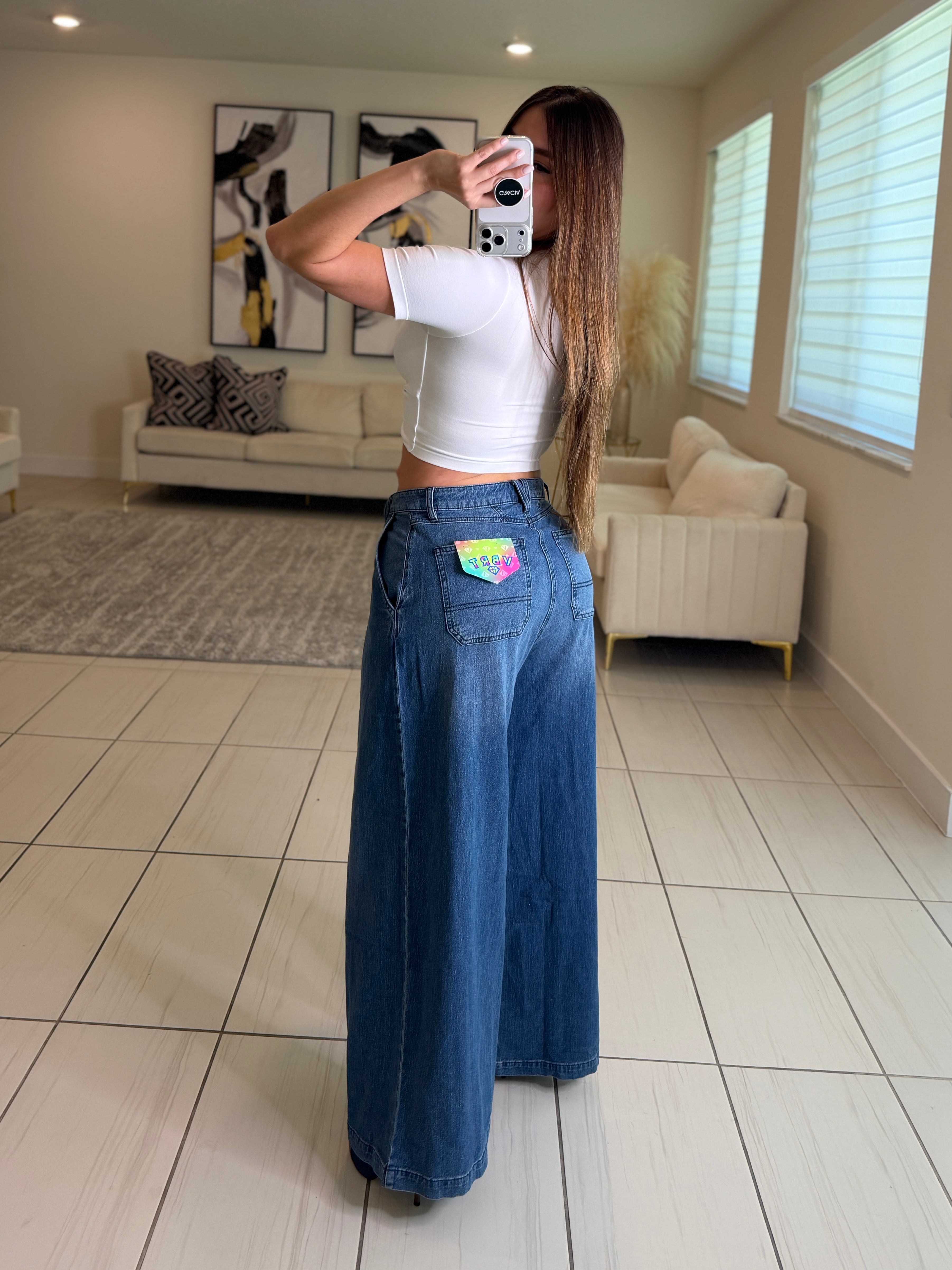 Wrap Cool Blue Denim Pants