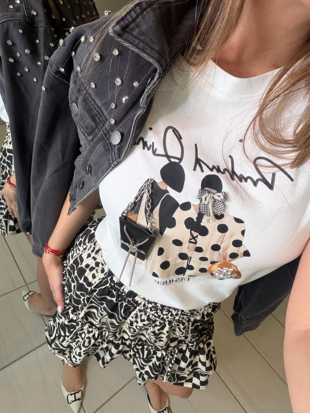 Polka Dots Fashionist White Tshirt