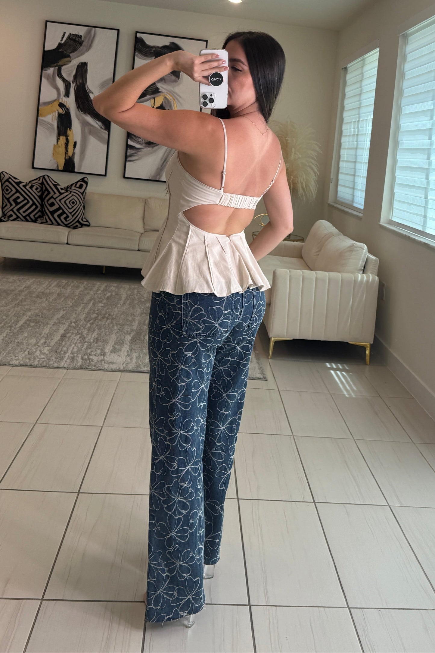 Timeless Poise Linen Beige Top