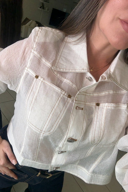 Parisian Flair Off White Top