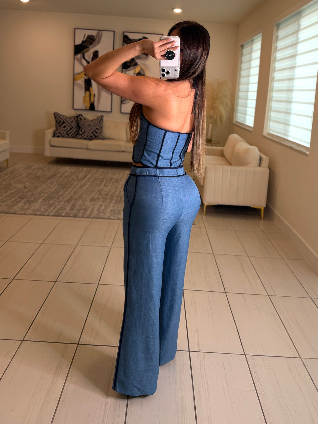 Elevated Essential Blue Pant Set