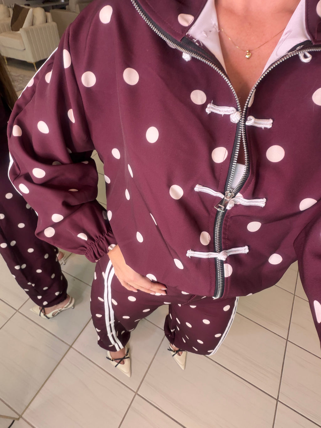 Oriental Polka Muse Burgundy Set