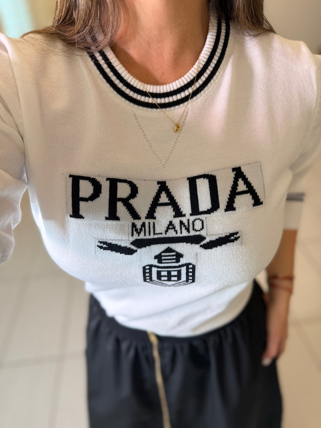 Iconic Warm Knit White Sweater