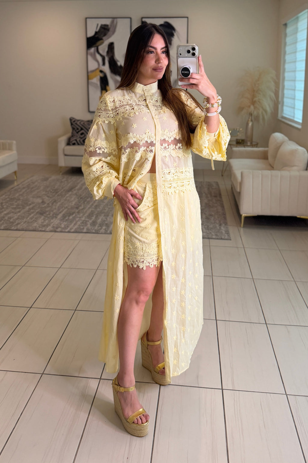 Soleil Yellow Shorts Set