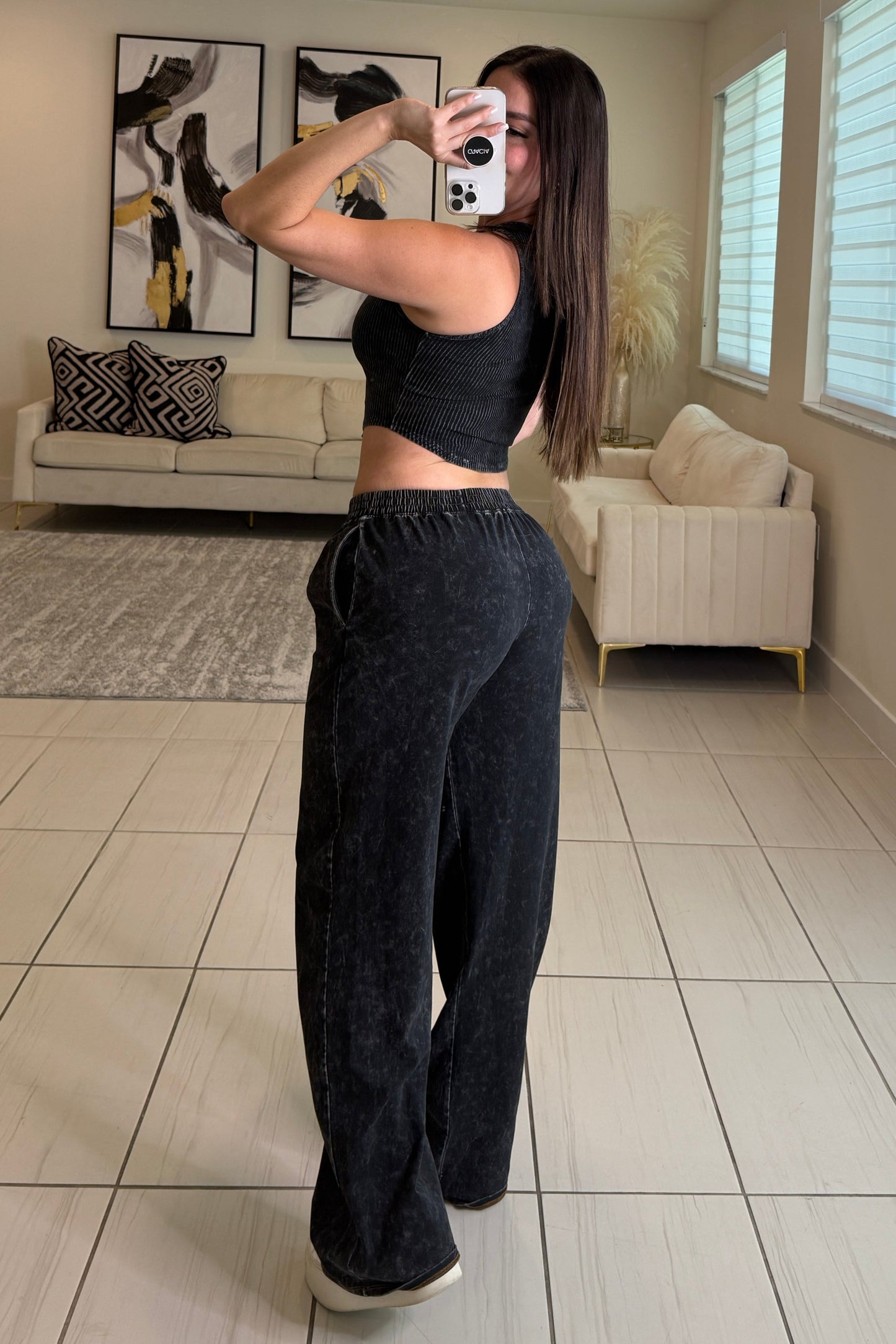 Rustic Reverie Washed Black Pant Set