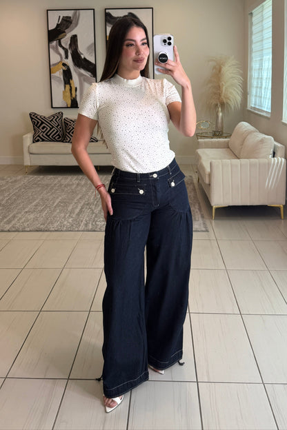 Lotus Balloon Style Denim Pants