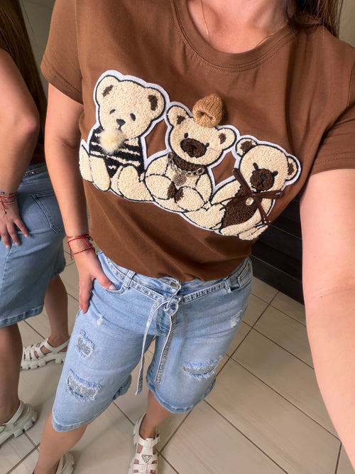 Fashionable Bears Brown Tshirt